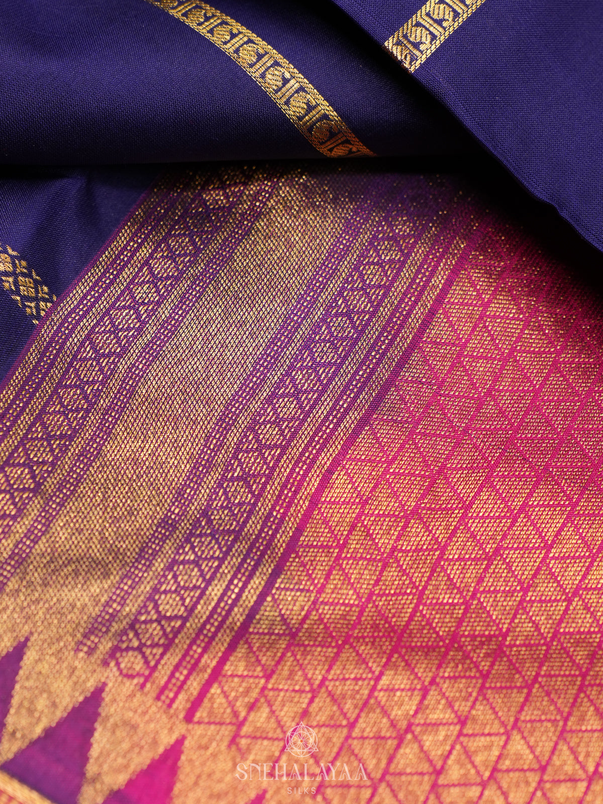 Navy Blue Kanjivaram Silk Saree