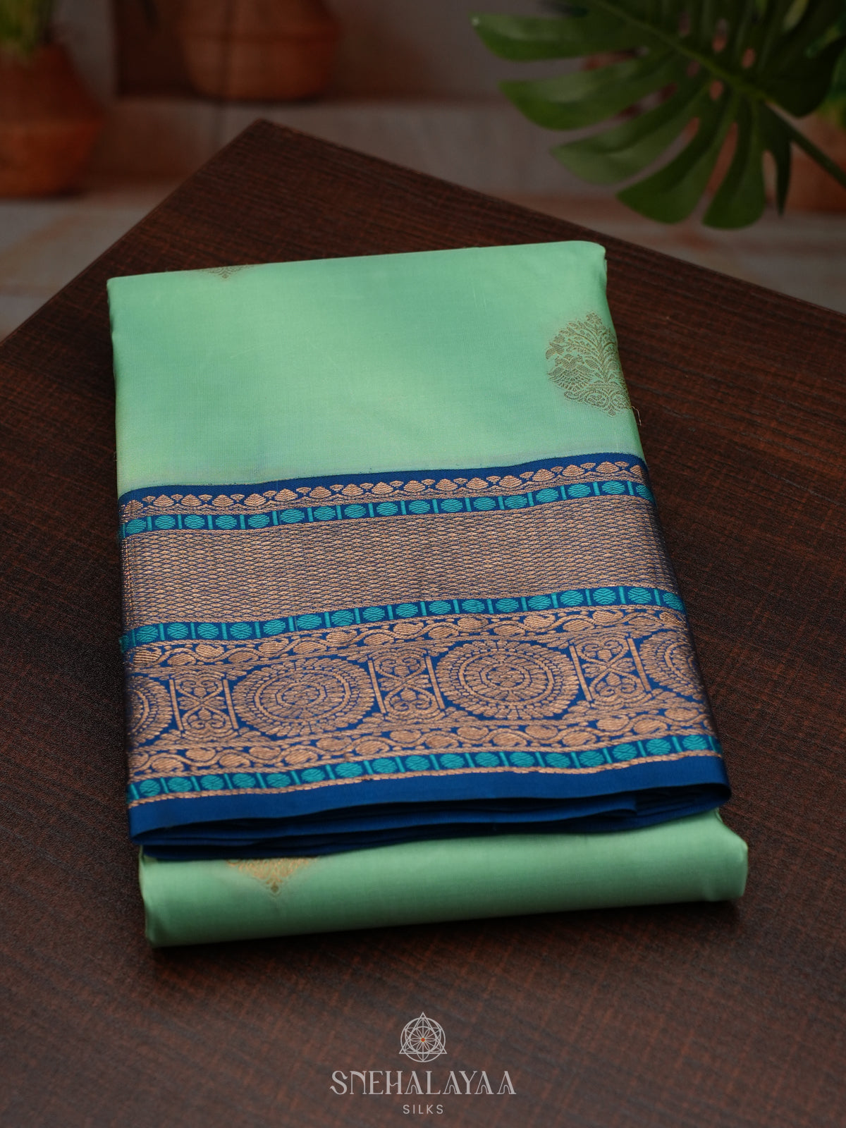 Mint Green Kanjivaram Silk Saree