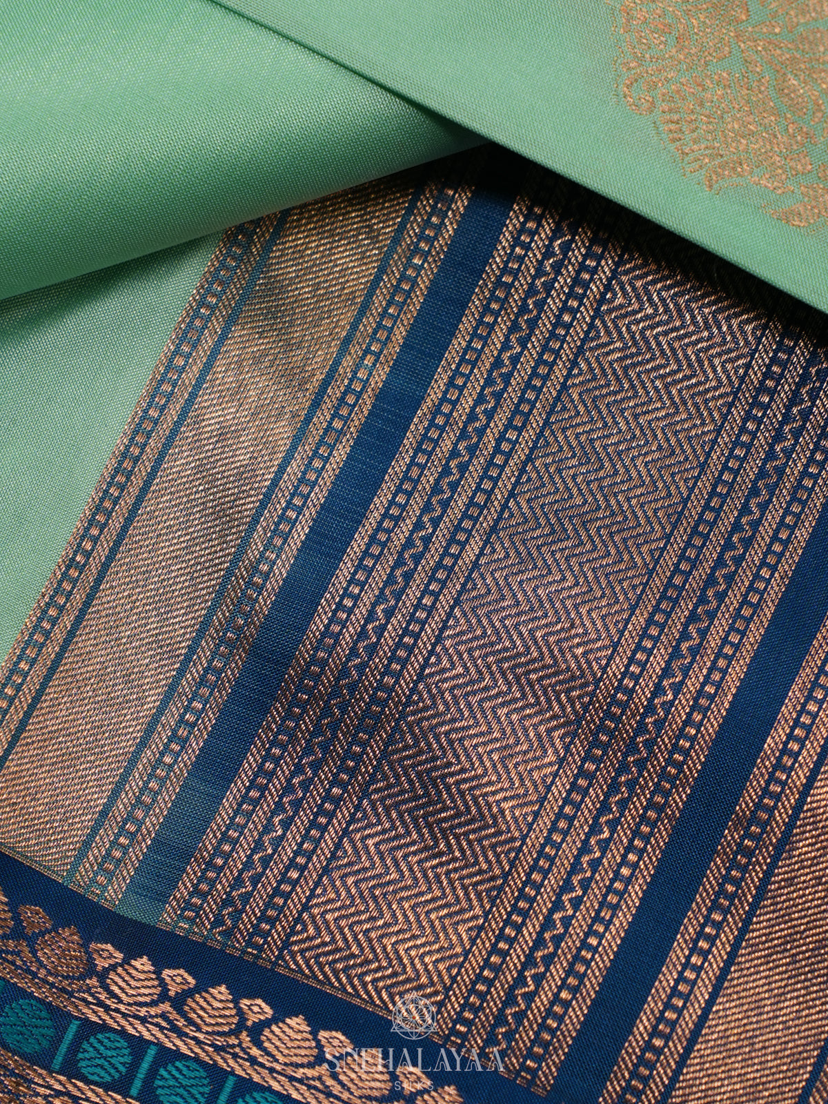 Mint Green Kanjivaram Silk Saree