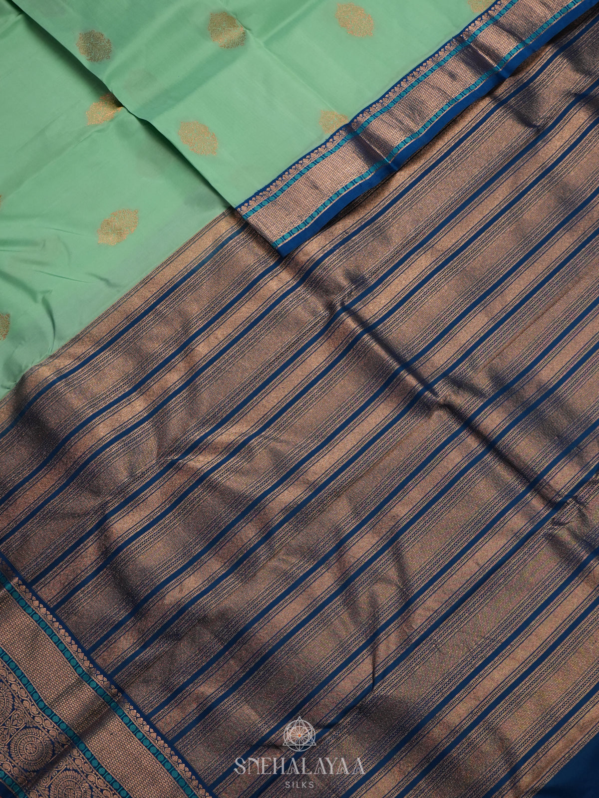 Mint Green Kanjivaram Silk Saree