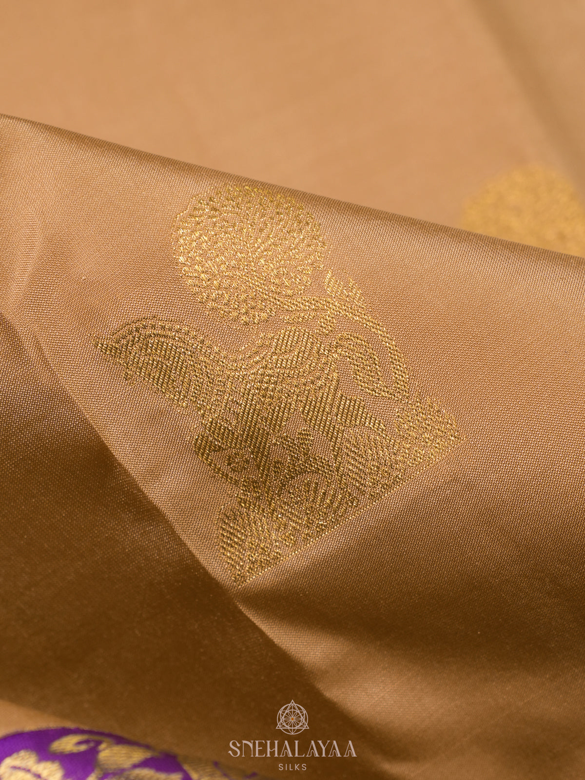 Sandal Kanjivaram Silk Saree
