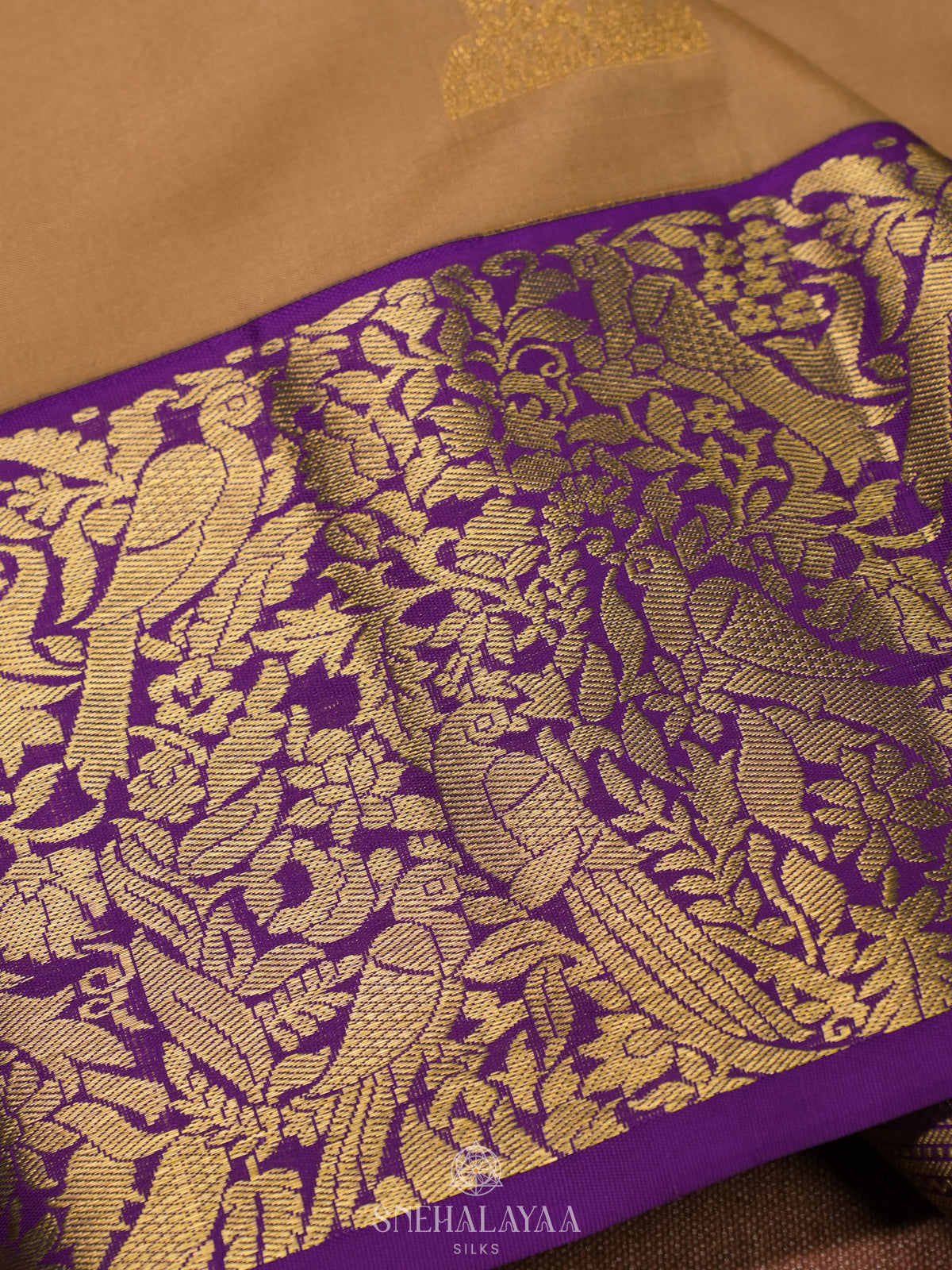 Sandal Kanjivaram Silk Saree