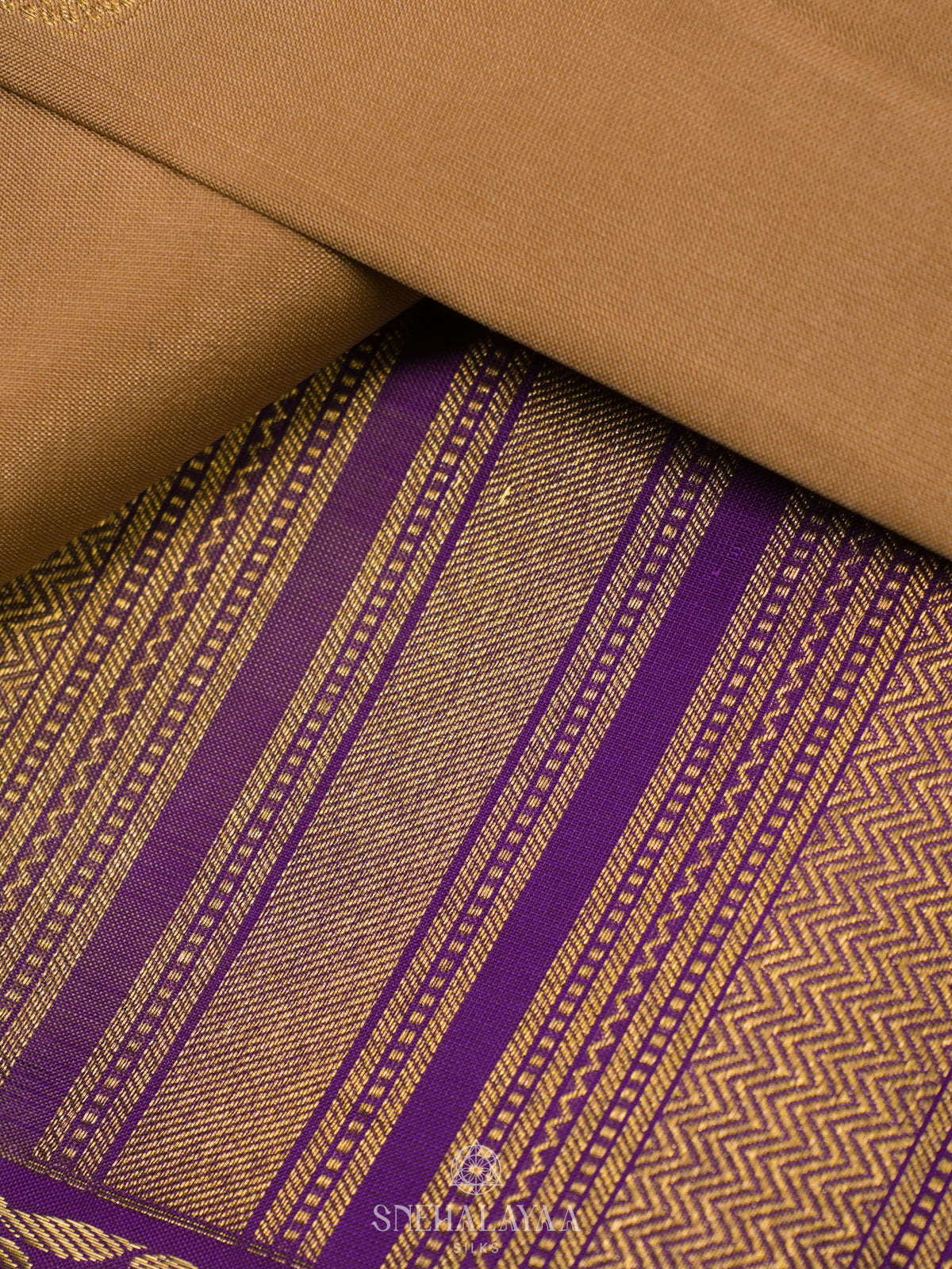 Sandal Kanjivaram Silk Saree