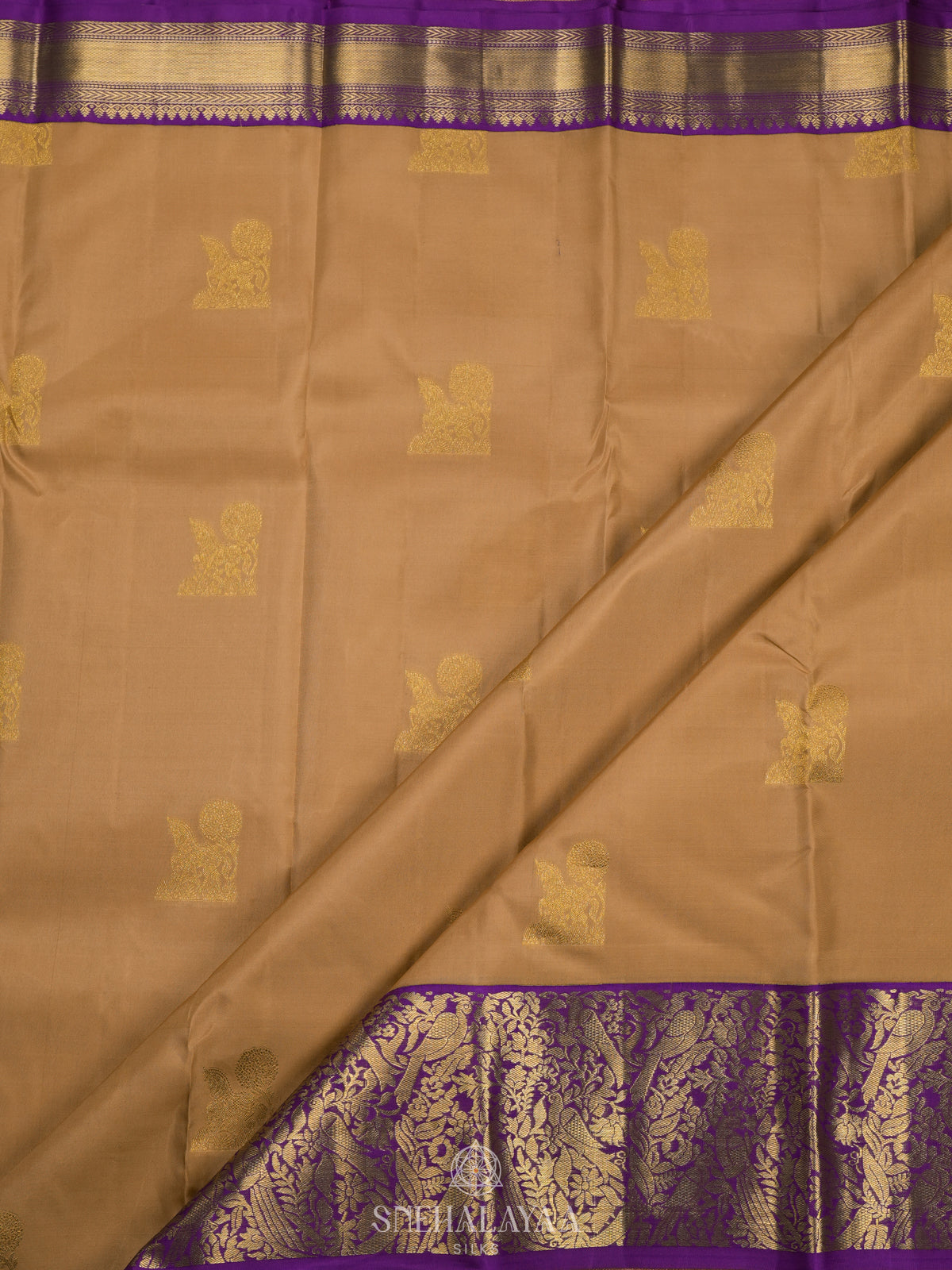 Sandal Kanjivaram Silk Saree
