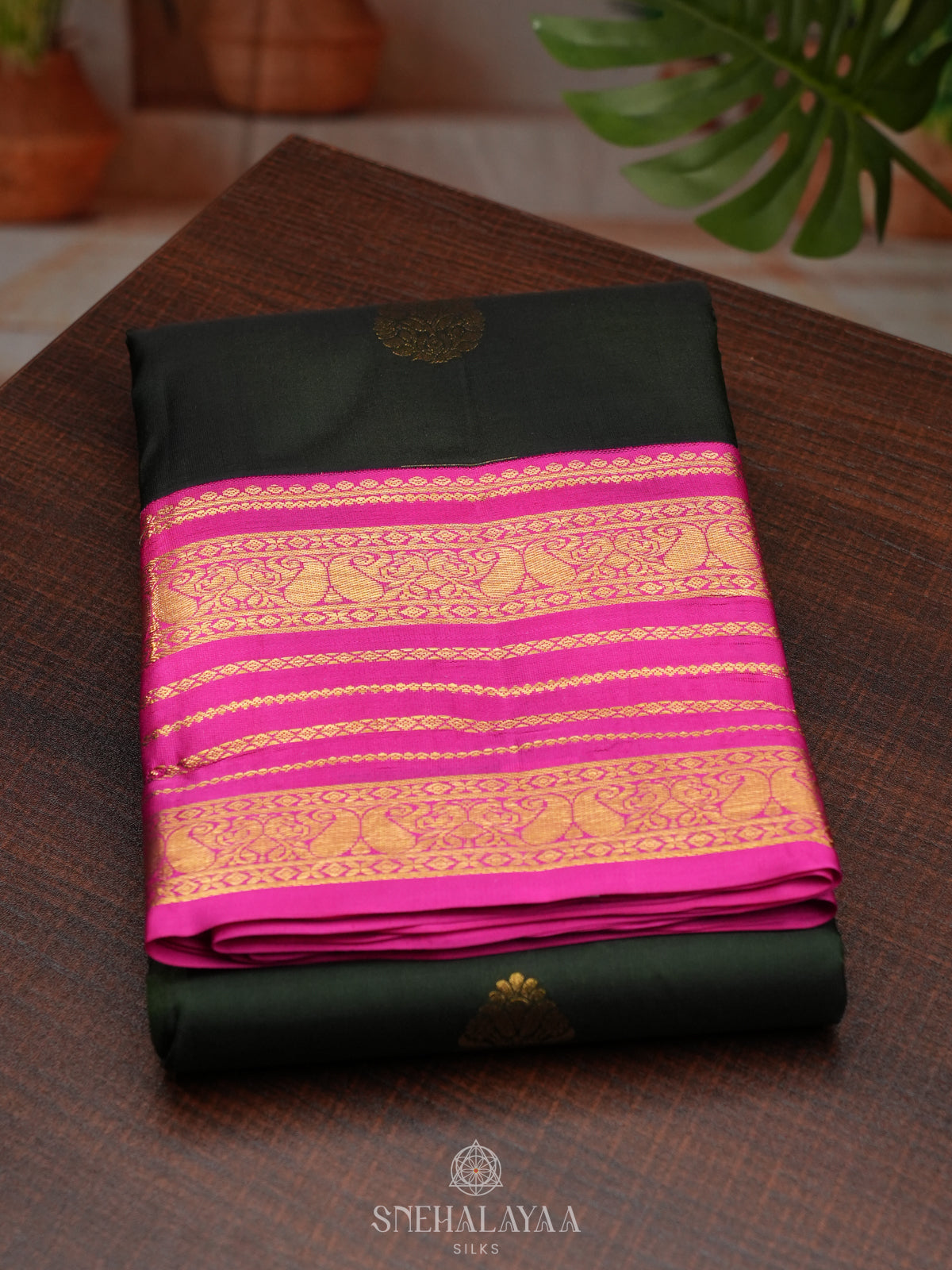 Forest Green Kanjivaram Silk Saree