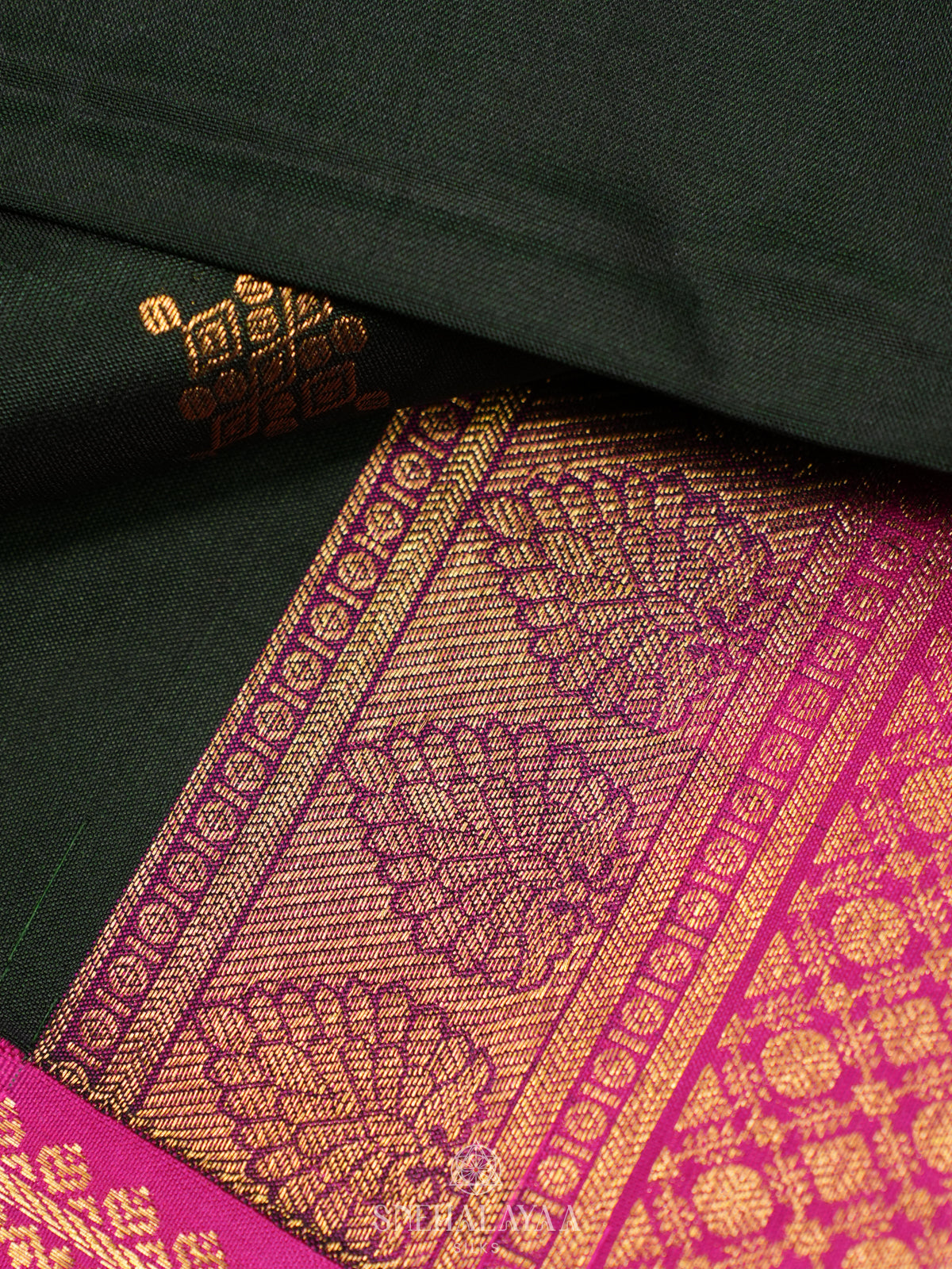 Forest Green Kanjivaram Silk Saree