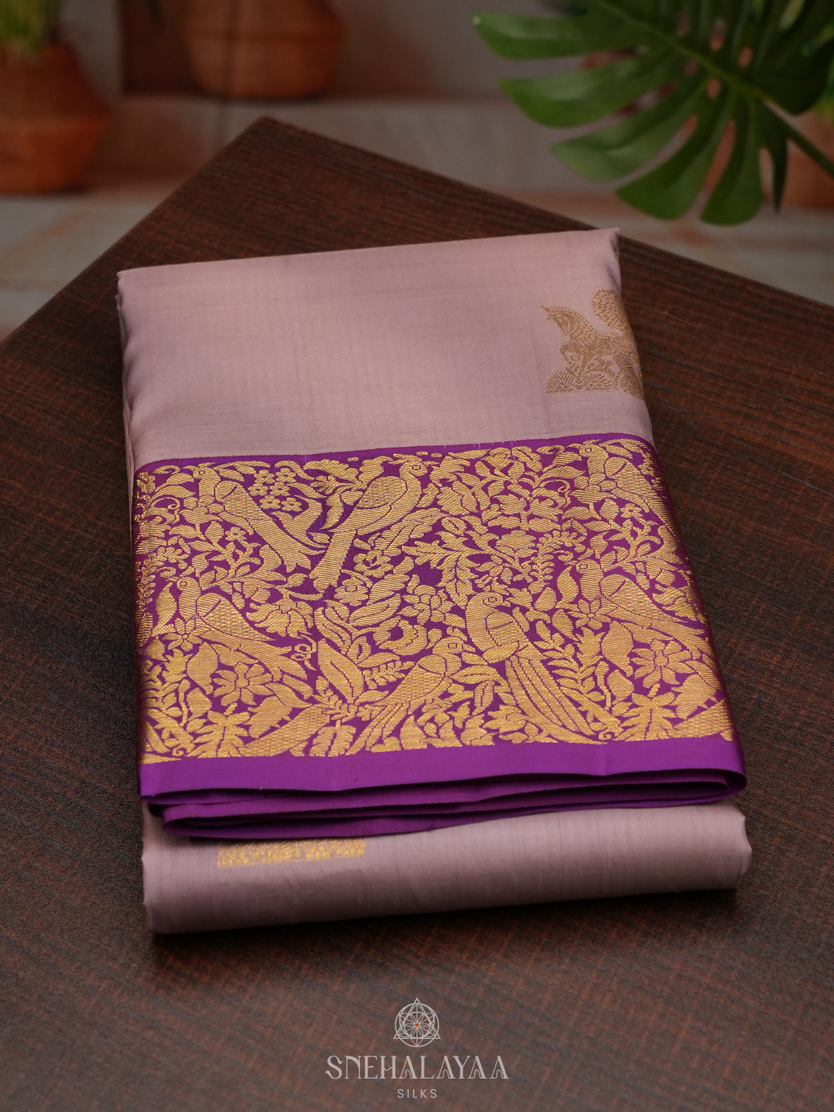 Lavender Kanjivaram Silk Saree