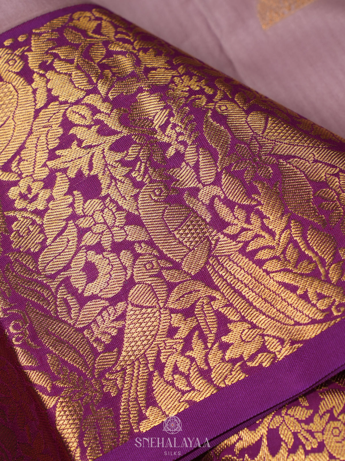 Lavender Kanjivaram Silk Saree