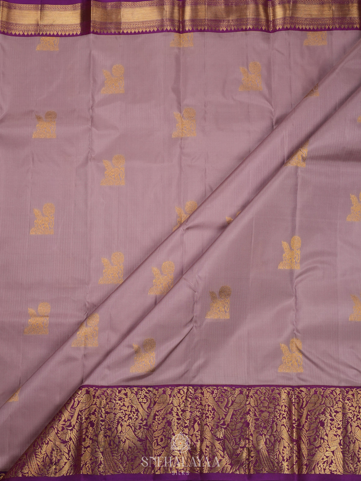 Lavender Kanjivaram Silk Saree