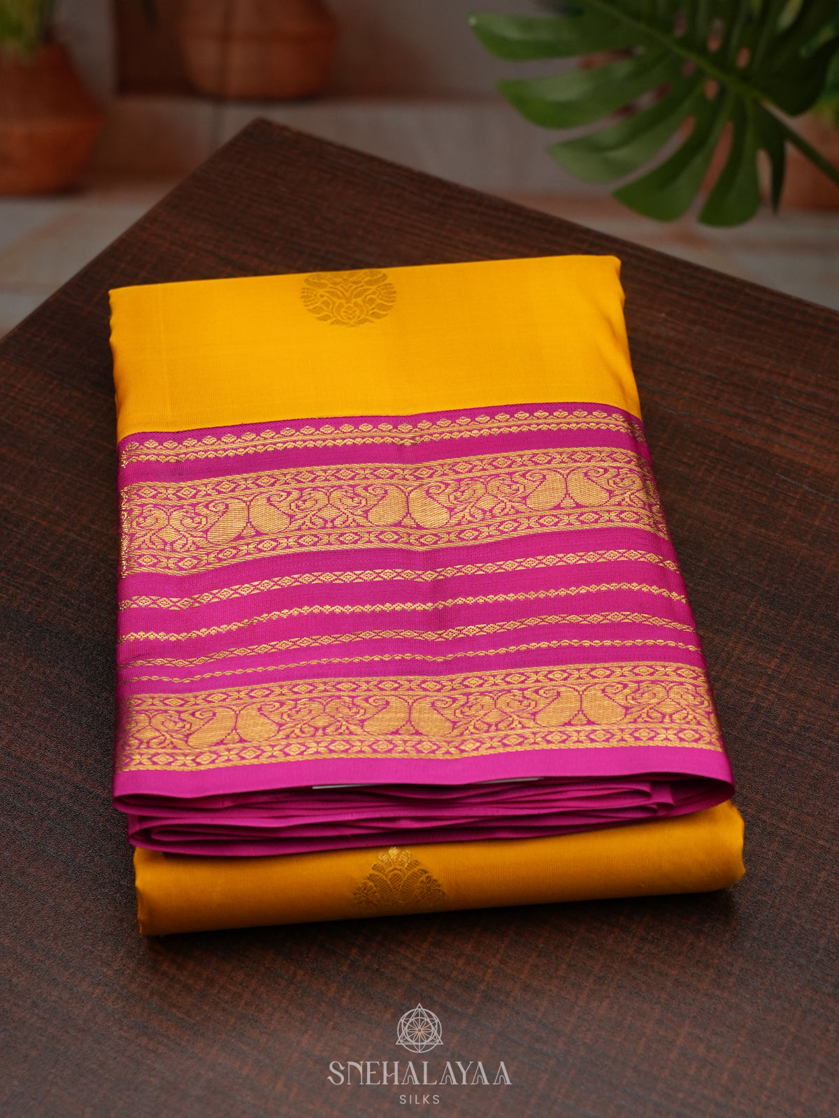 Mango Yellow Kanjivaram Silk Saree