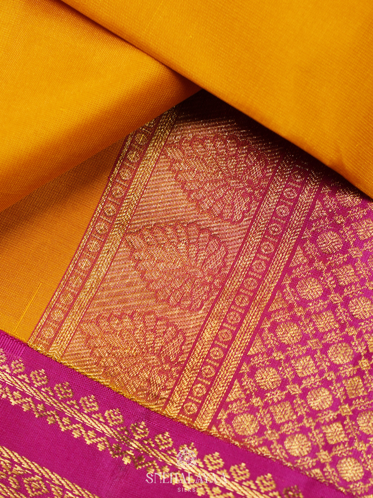 Mango Yellow Kanjivaram Silk Saree