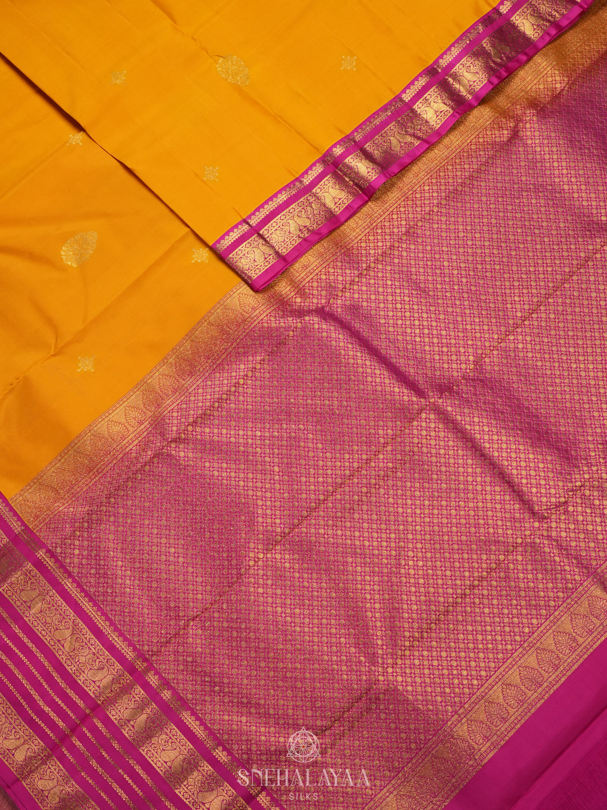 Mango Yellow Kanjivaram Silk Saree