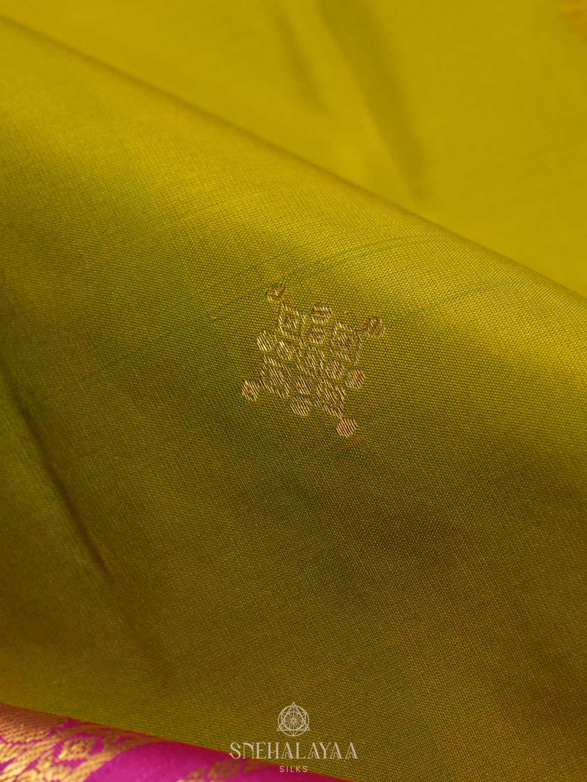Lime Green Kanjivaram Silk Saree
