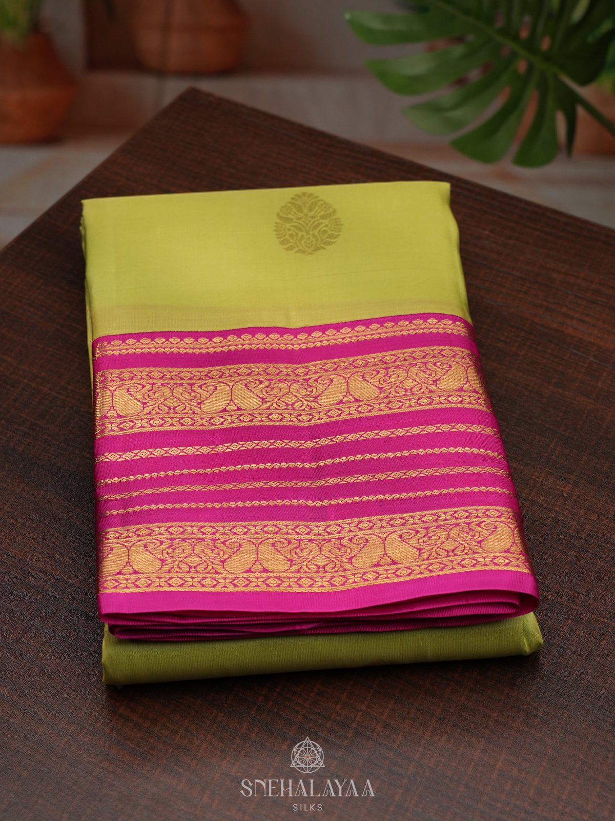 Pista Green Kanjivaram Silk Saree