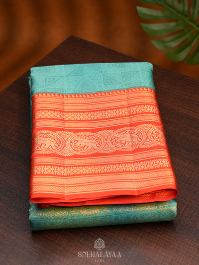 Mint Green Kanjivaram Silk Saree