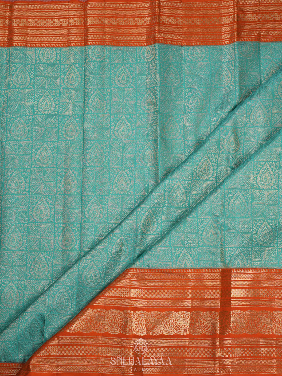 Mint Green Kanjivaram Silk Saree