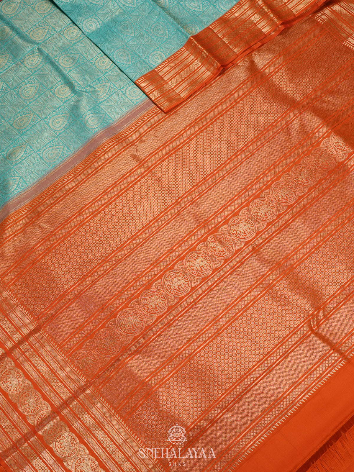 Mint Green Kanjivaram Silk Saree