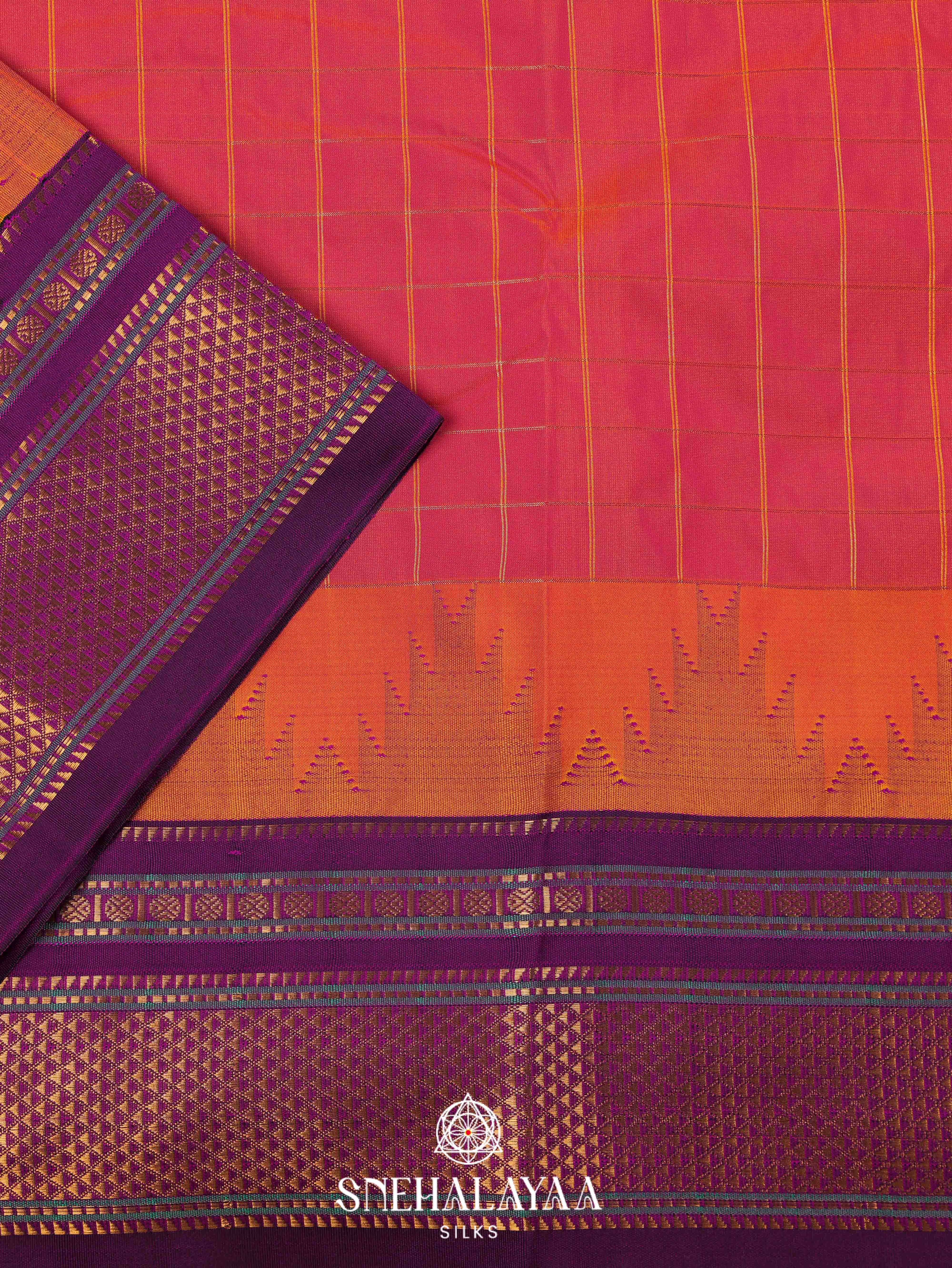 Pink Art Silk Saree