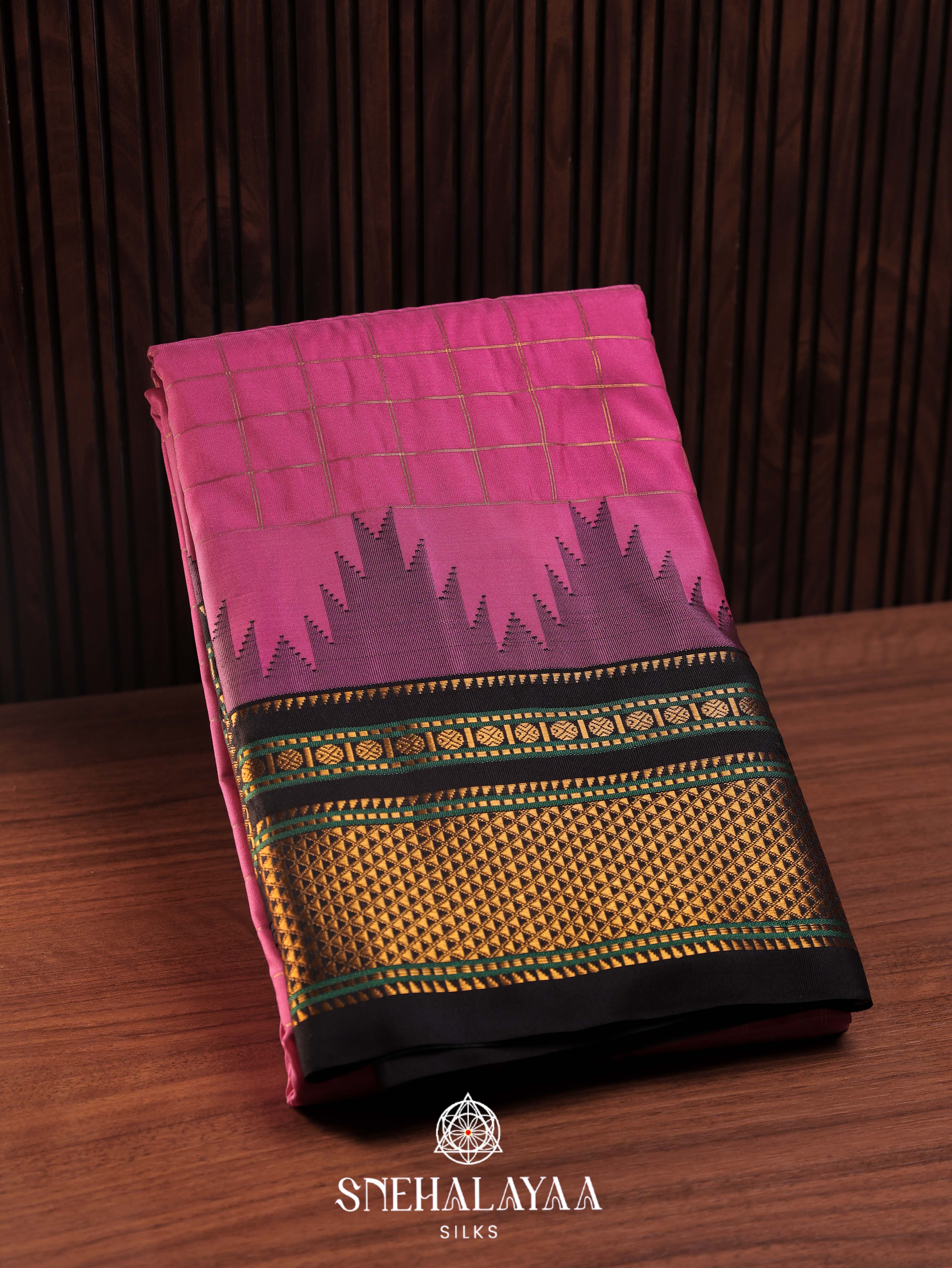 Pink Art Silk Saree
