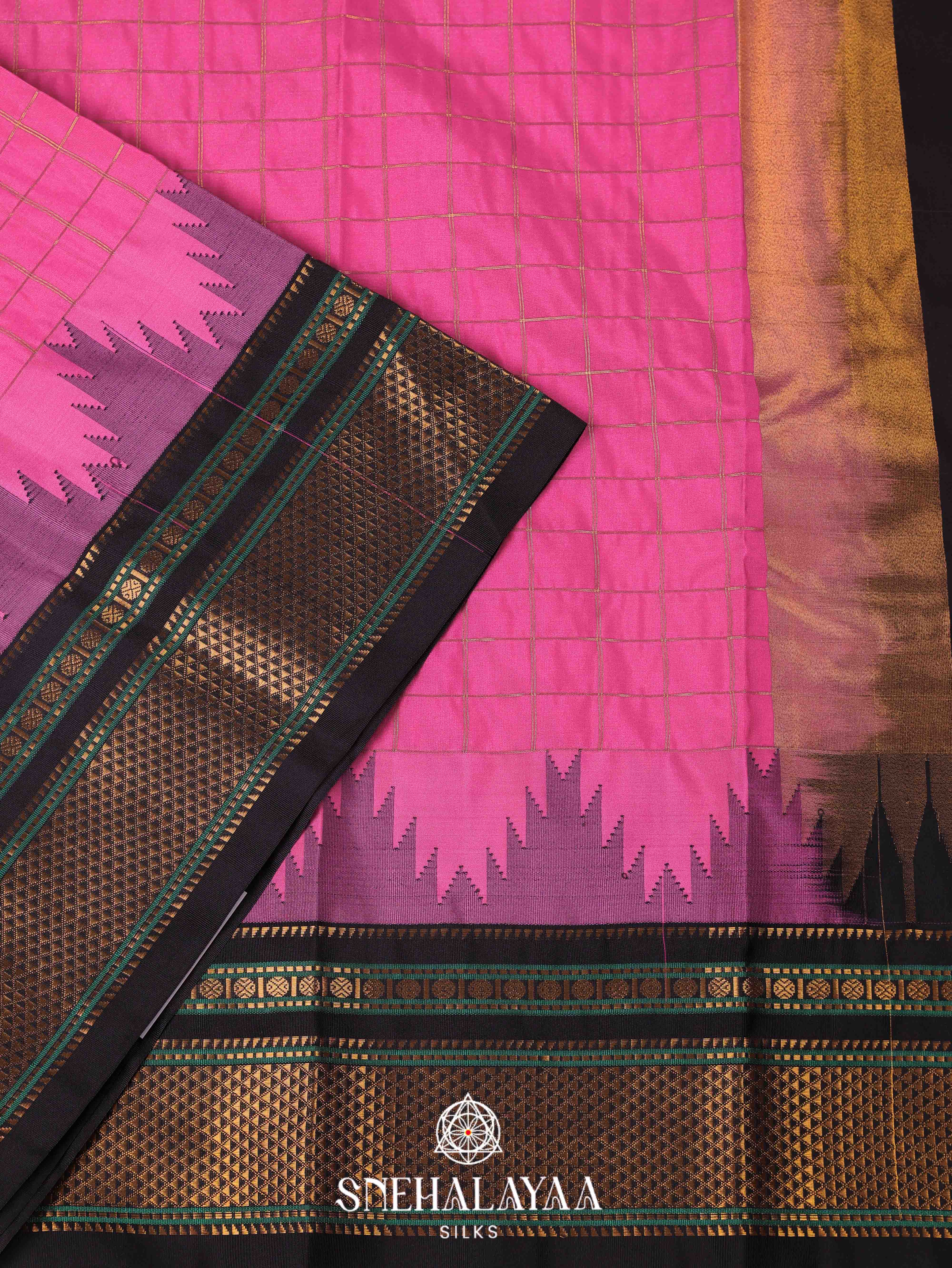 Pink Art Silk Saree