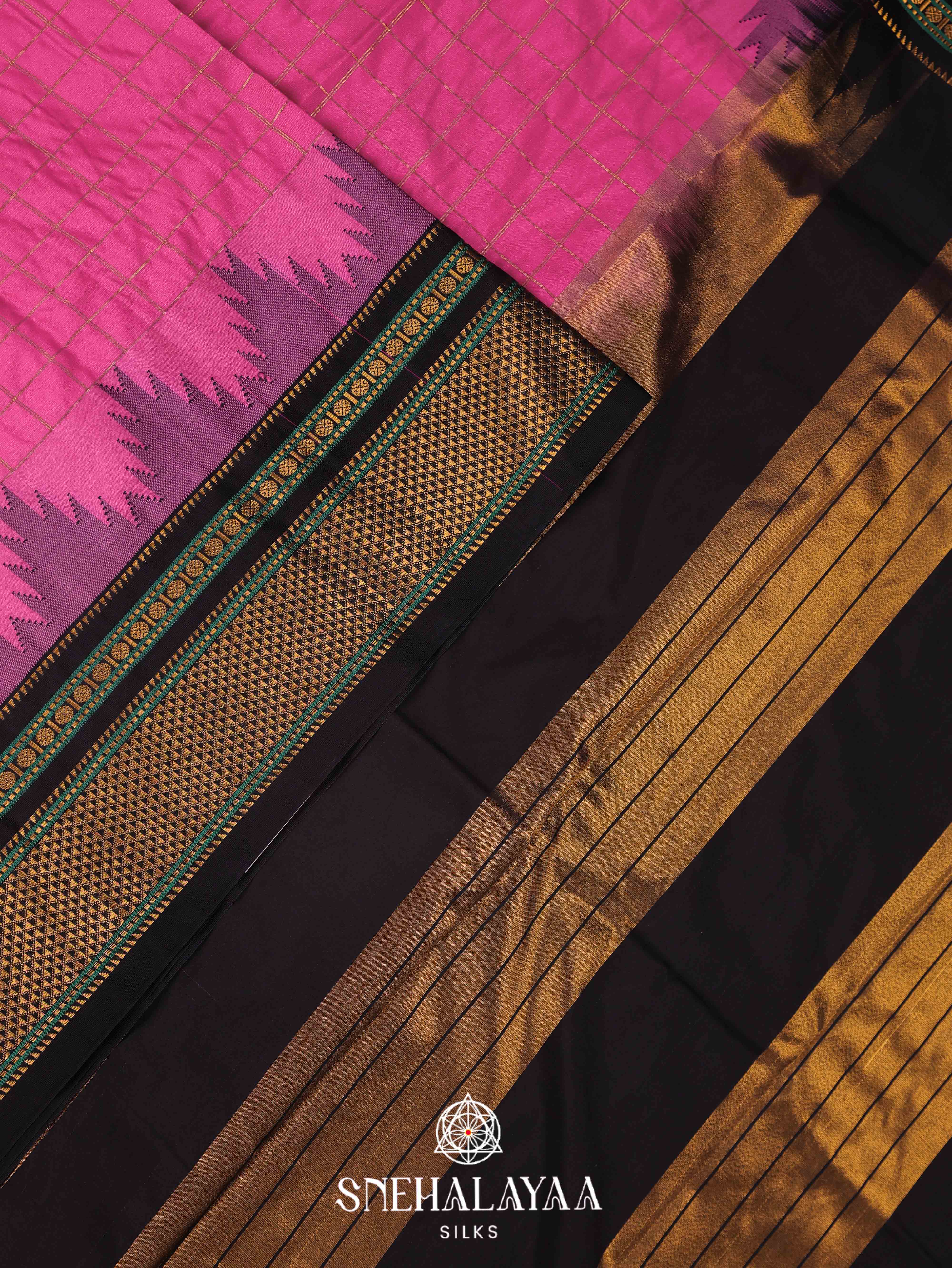Pink Art Silk Saree