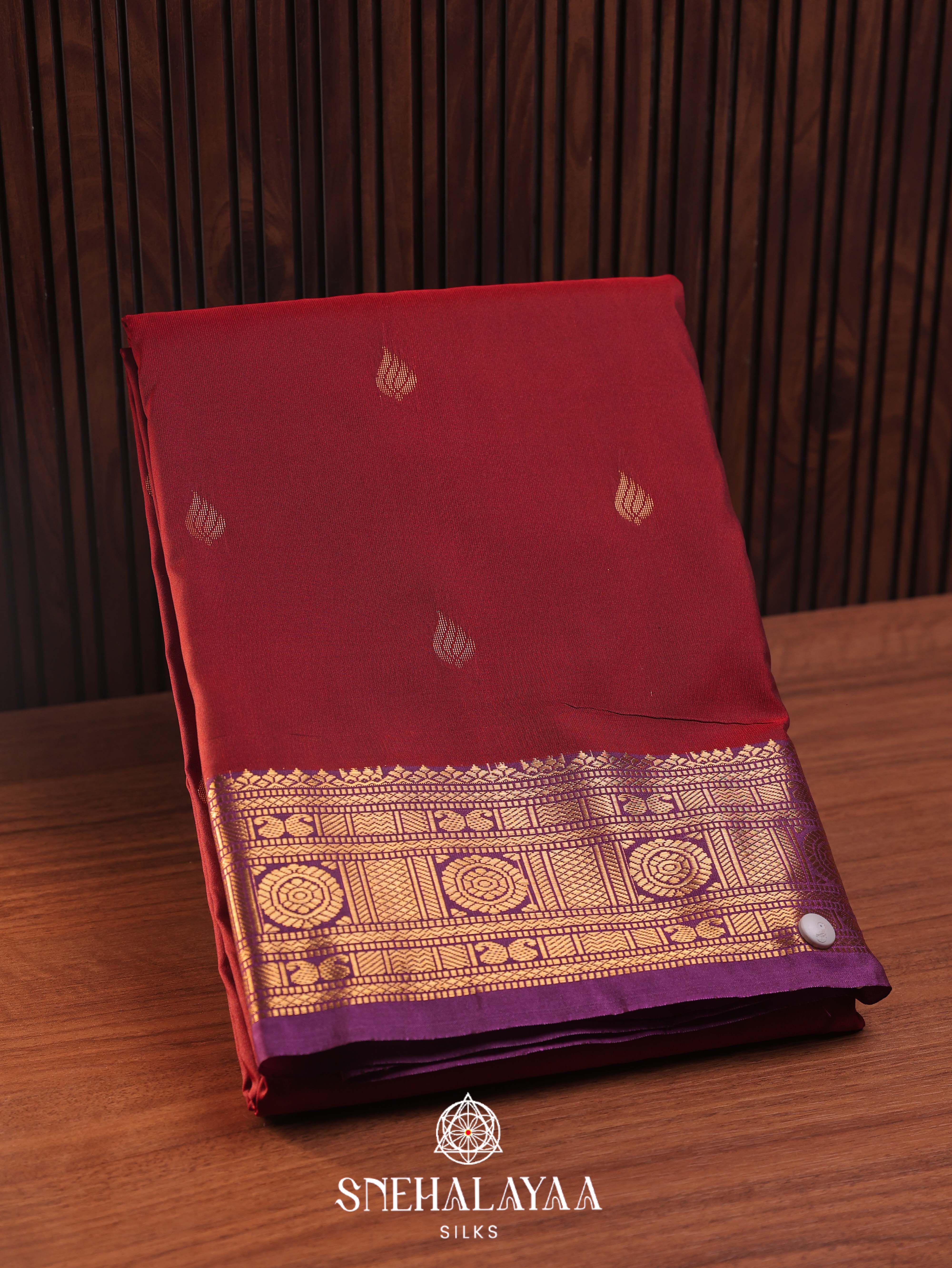 Maroon Art Silk Saree