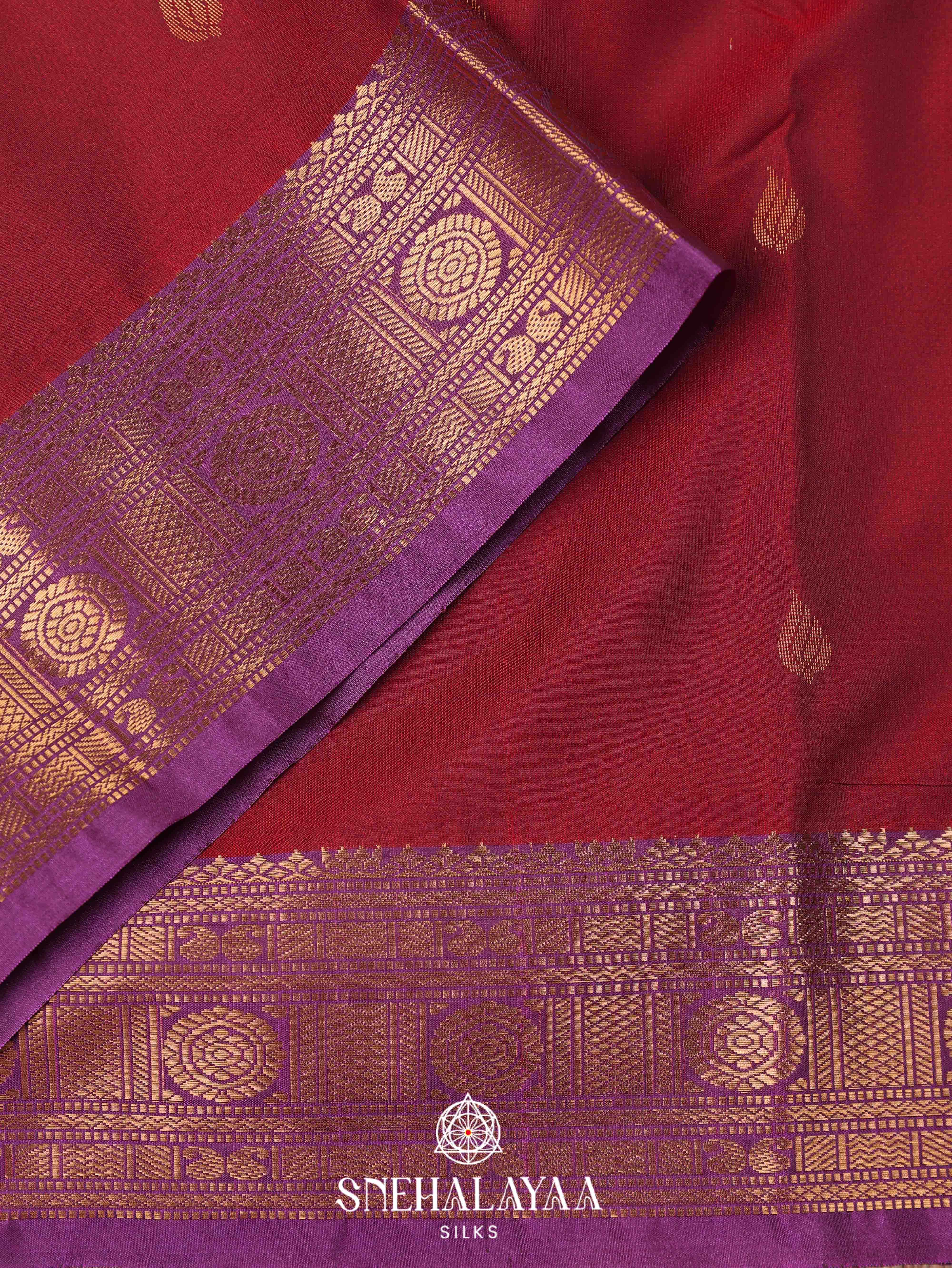 Maroon Art Silk Saree