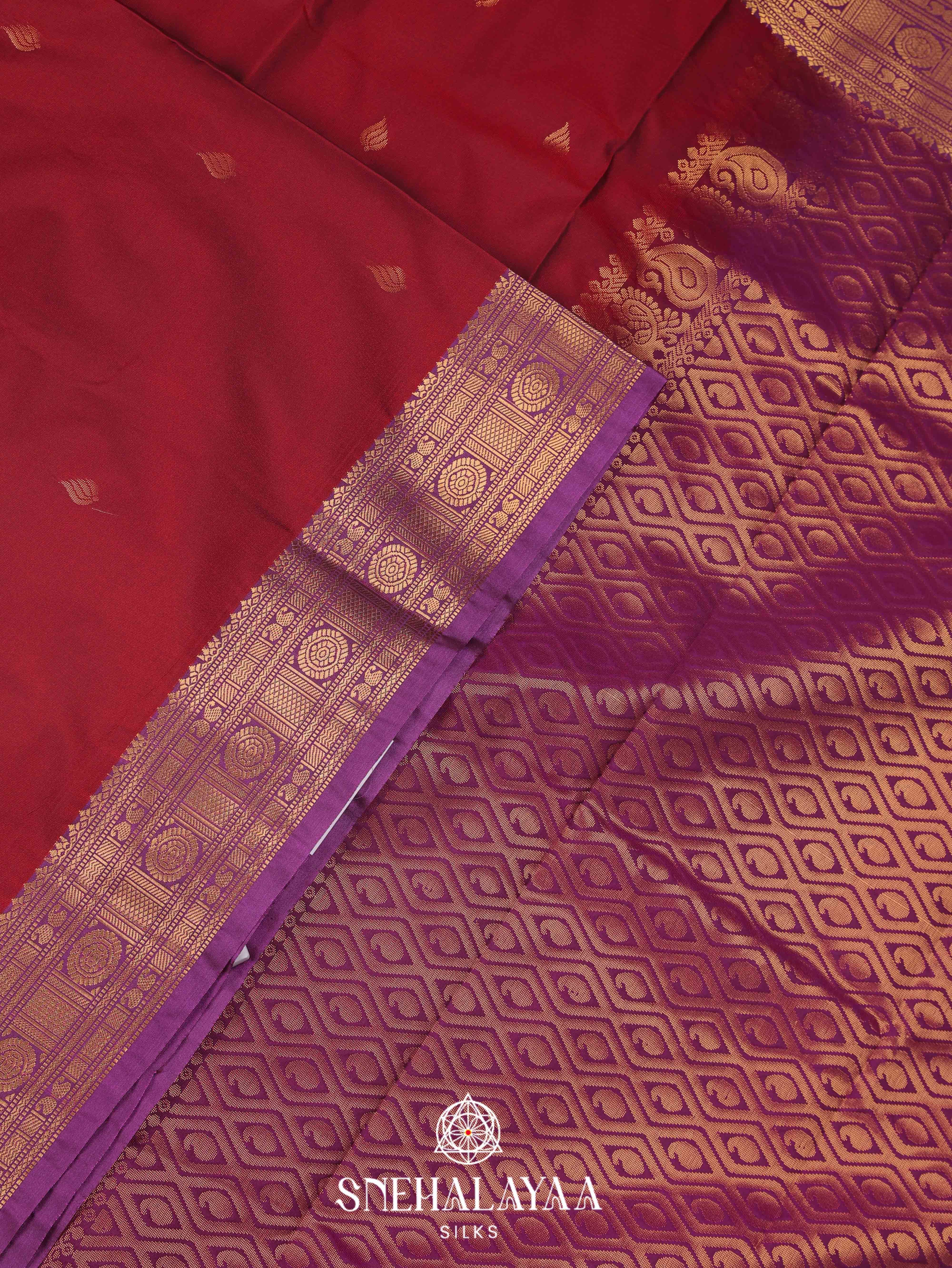 Maroon Art Silk Saree
