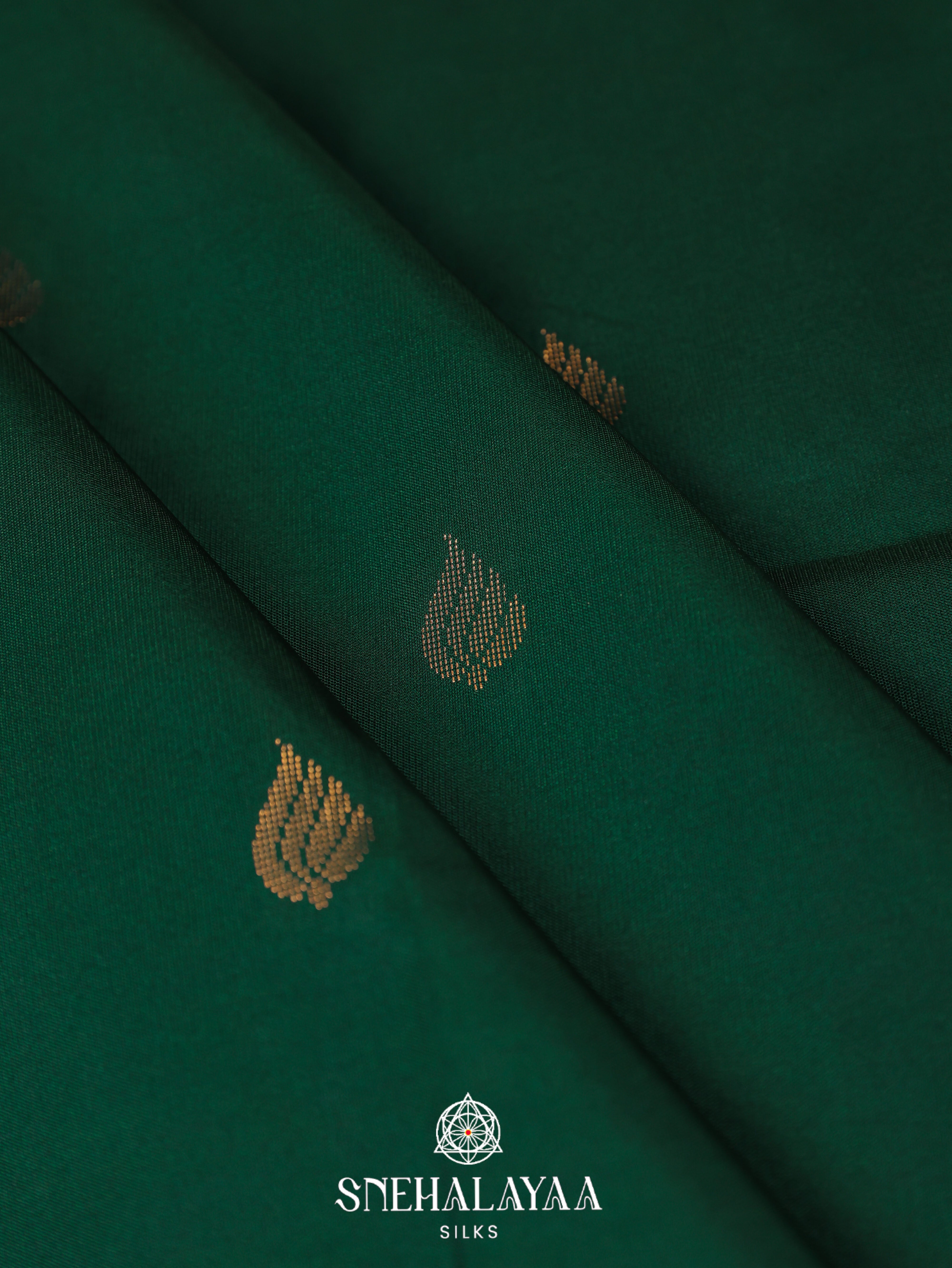 Forest Green Art Silk Saree