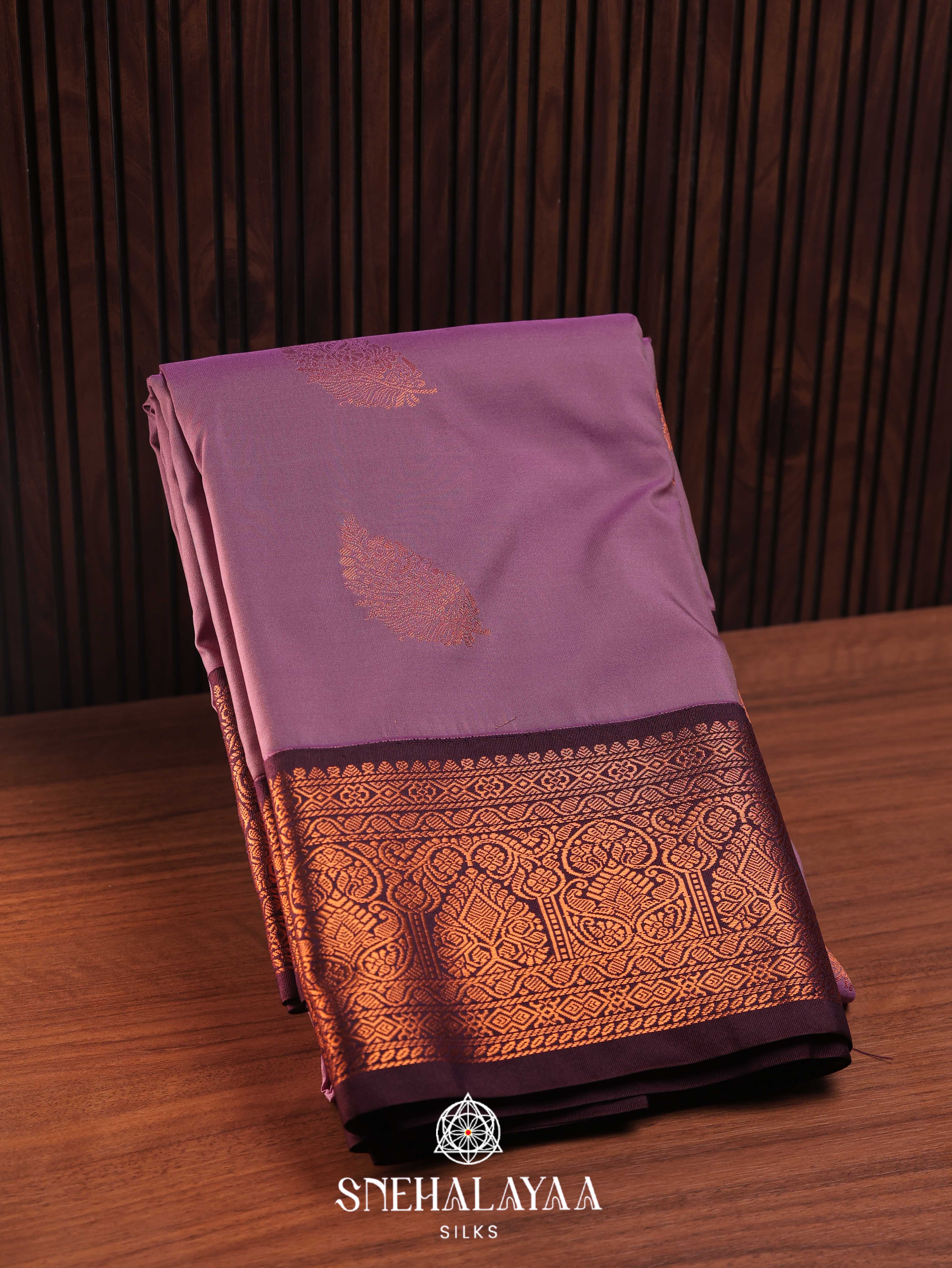 Lilac Art Silk Saree