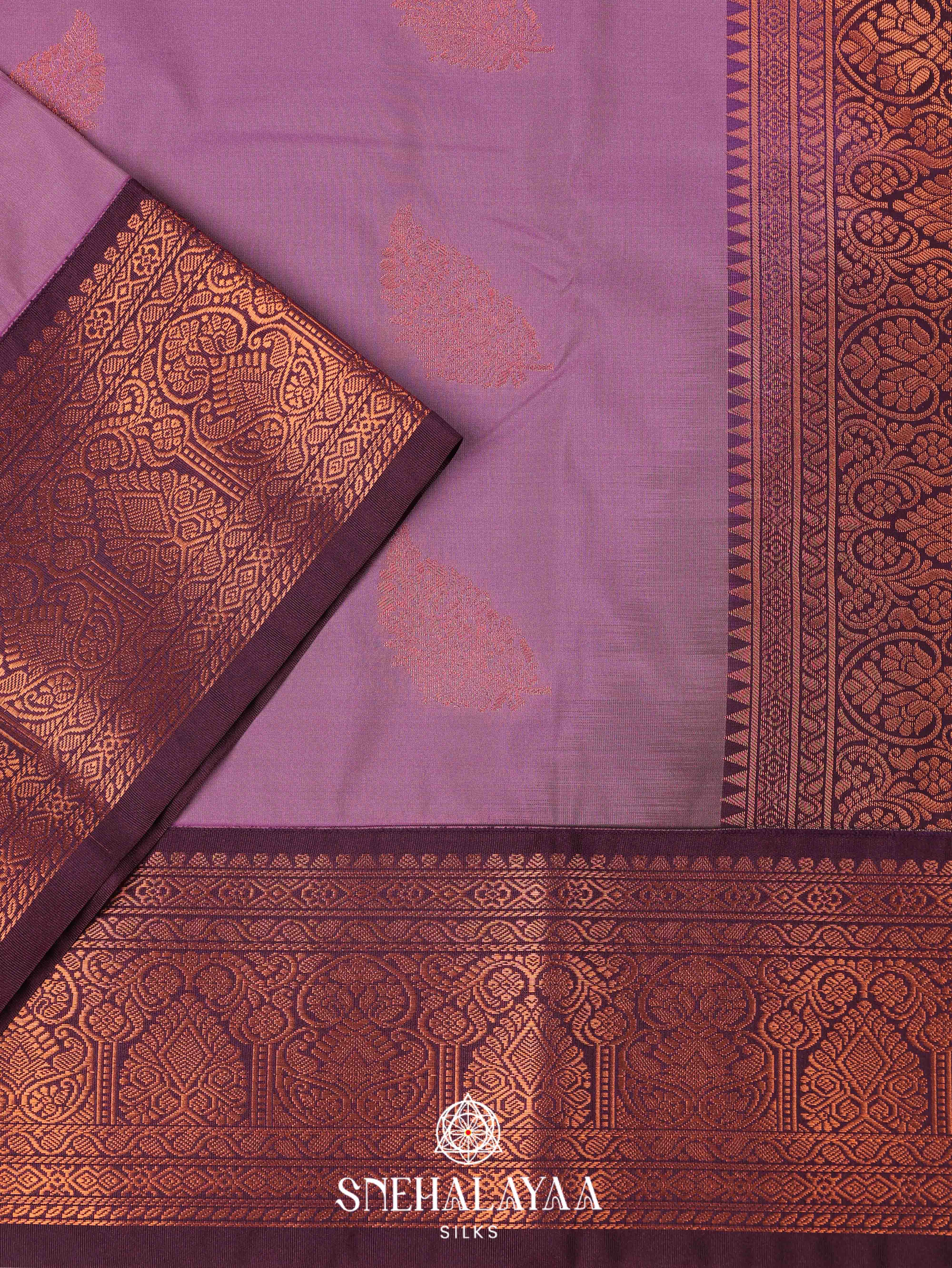 Lilac Art Silk Saree