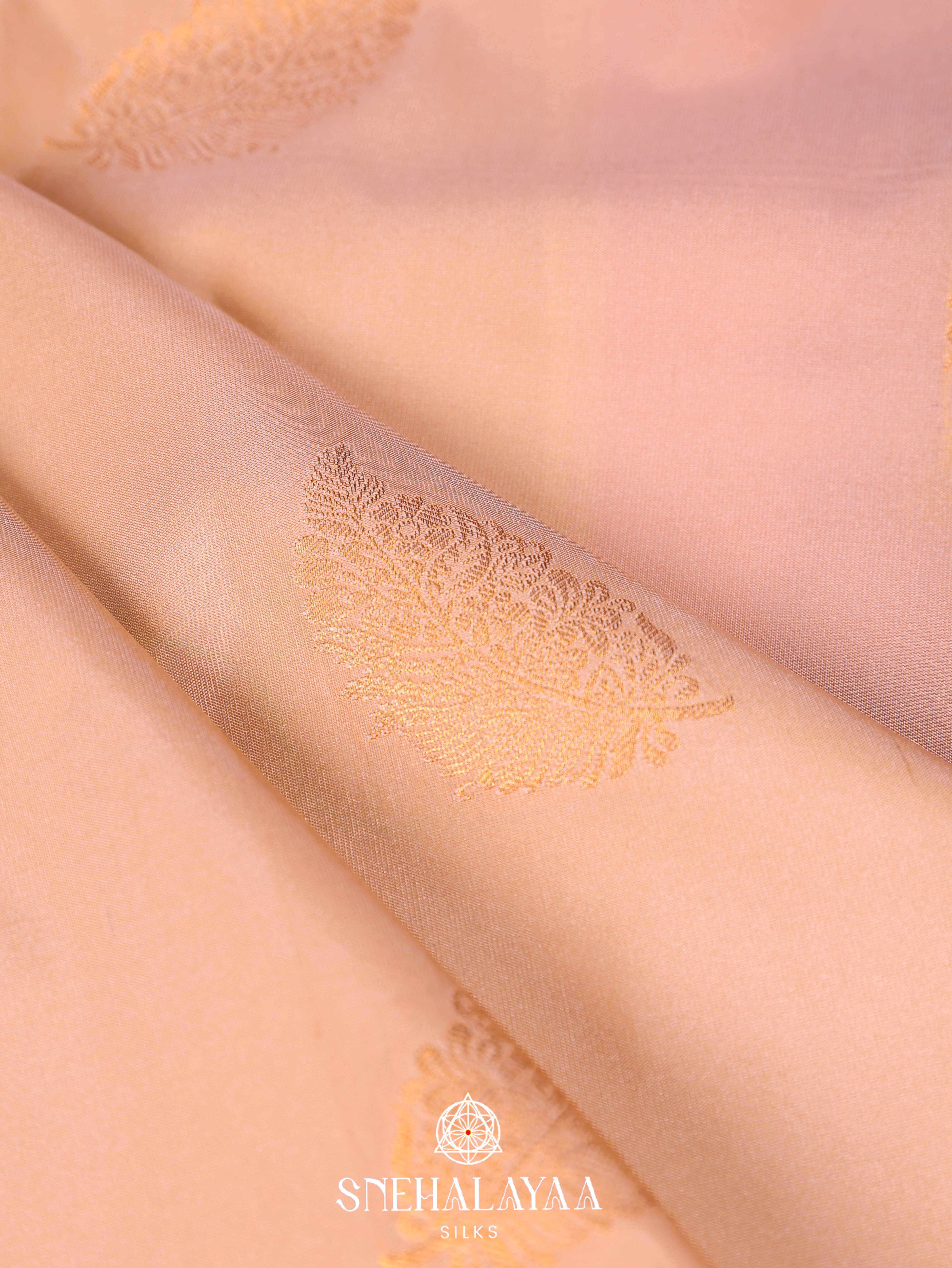Cream Art Silk Saree