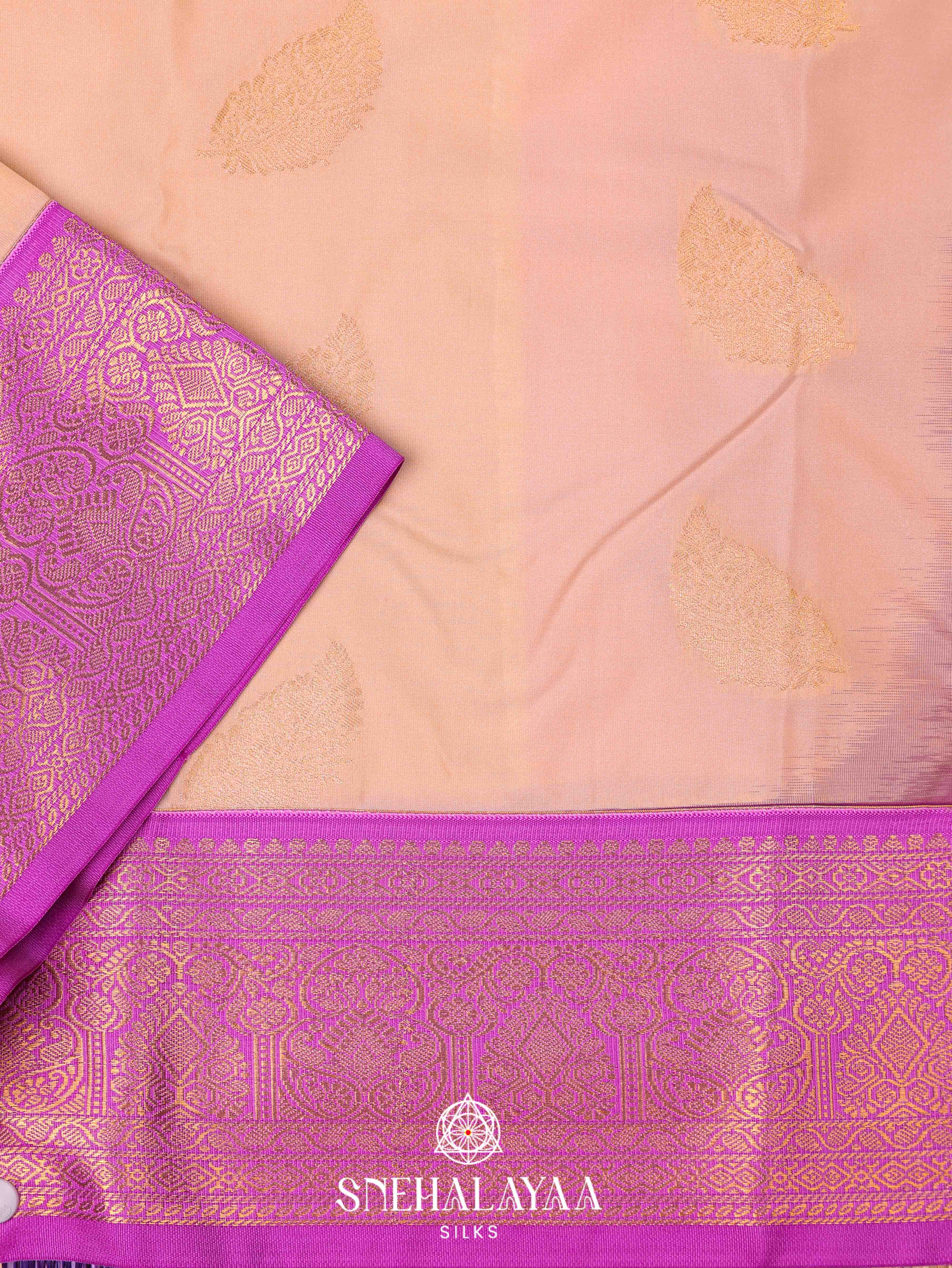 Cream Art Silk Saree