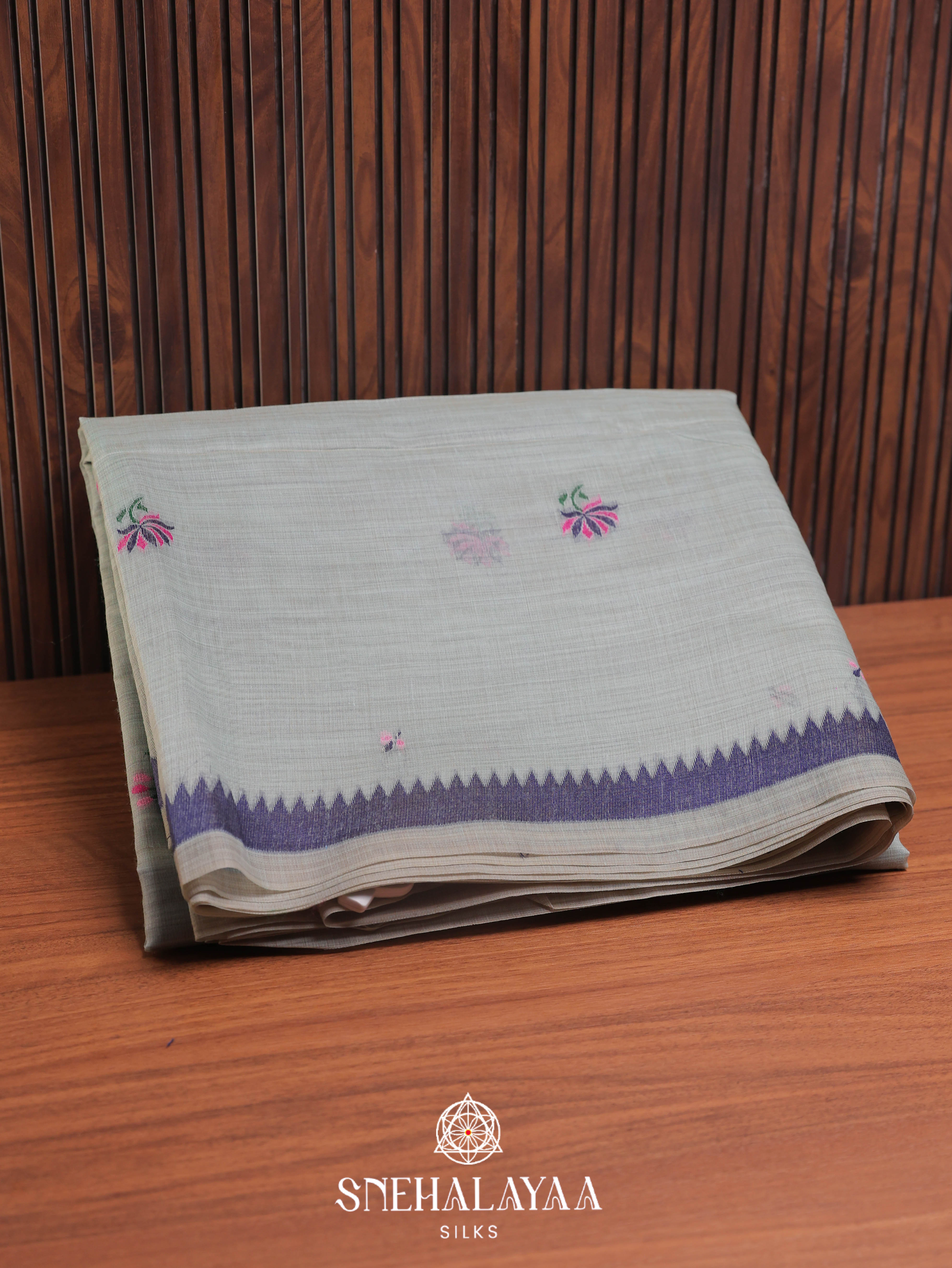 Grey  Munga Cotton Saree