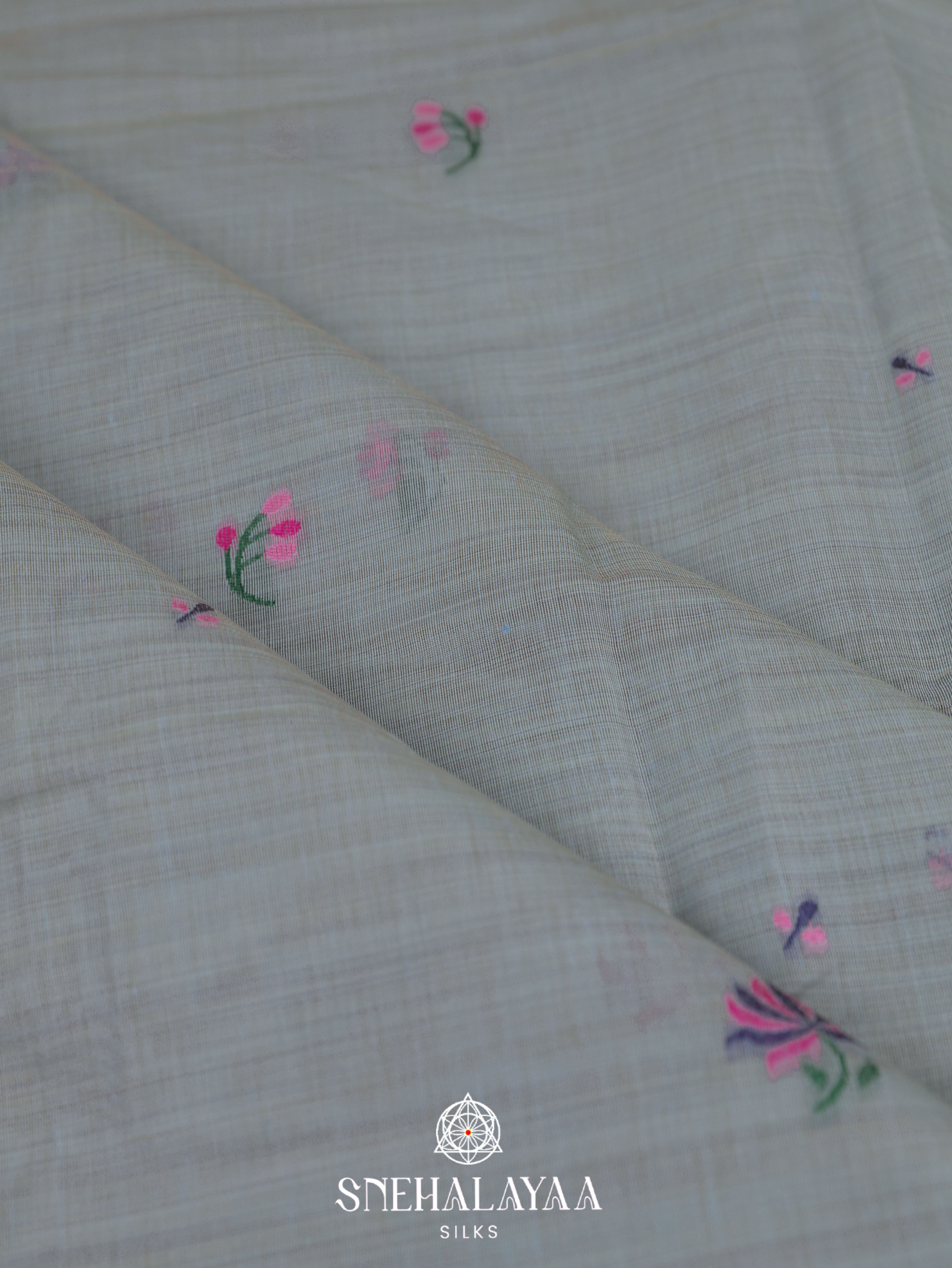 Grey  Munga Cotton Saree