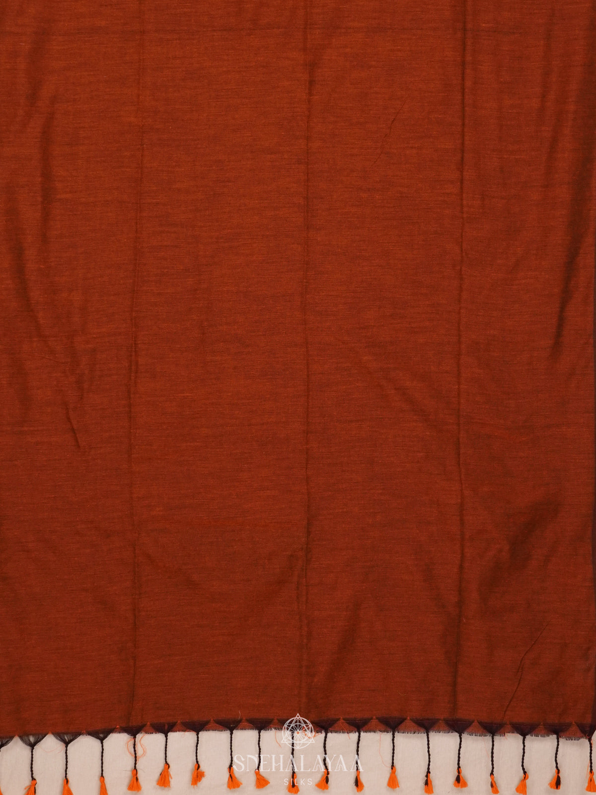Maroon Khadi Cotton Saree With Cotton Blouse