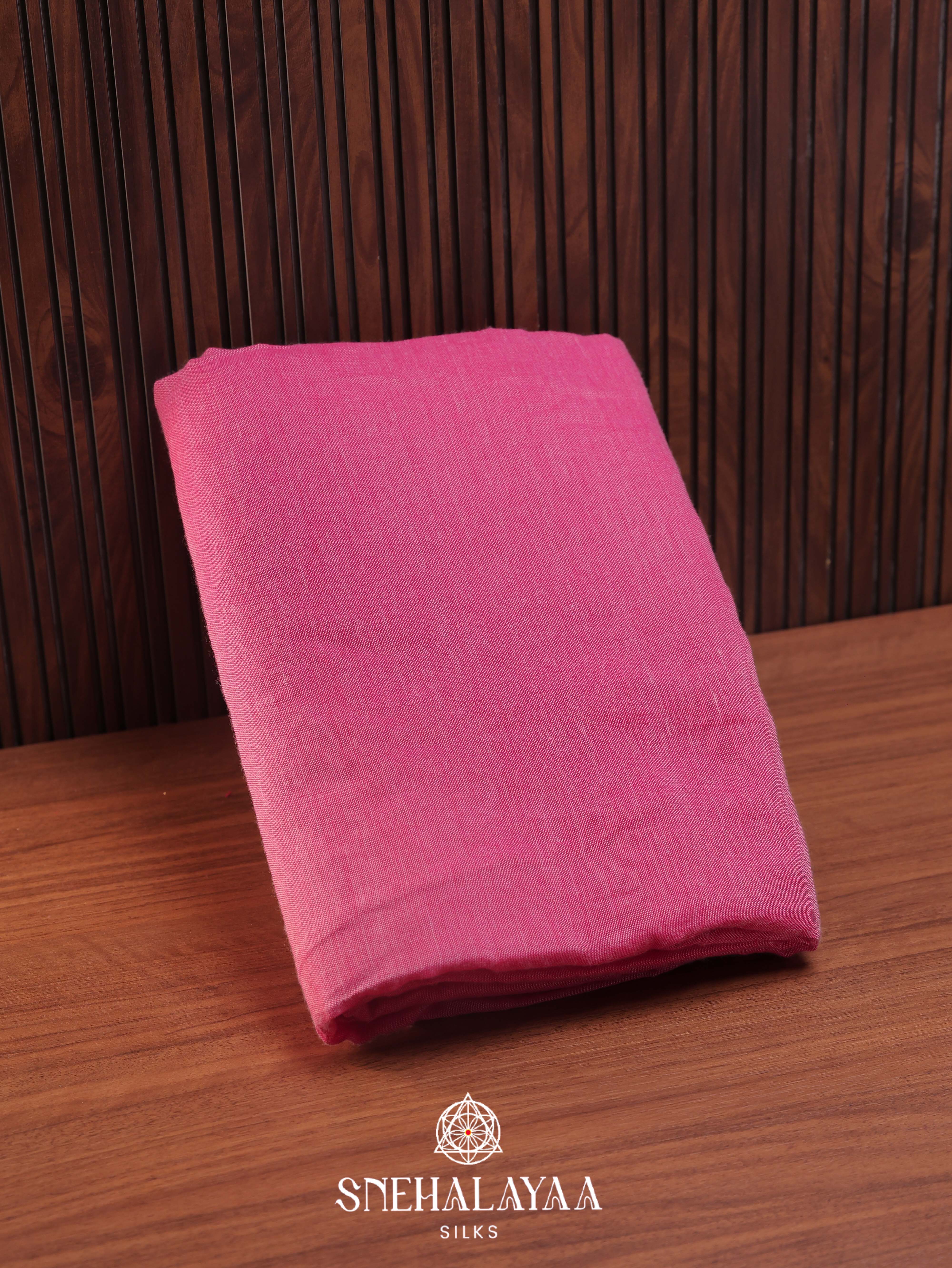 Pink Khadi Cotton Saree