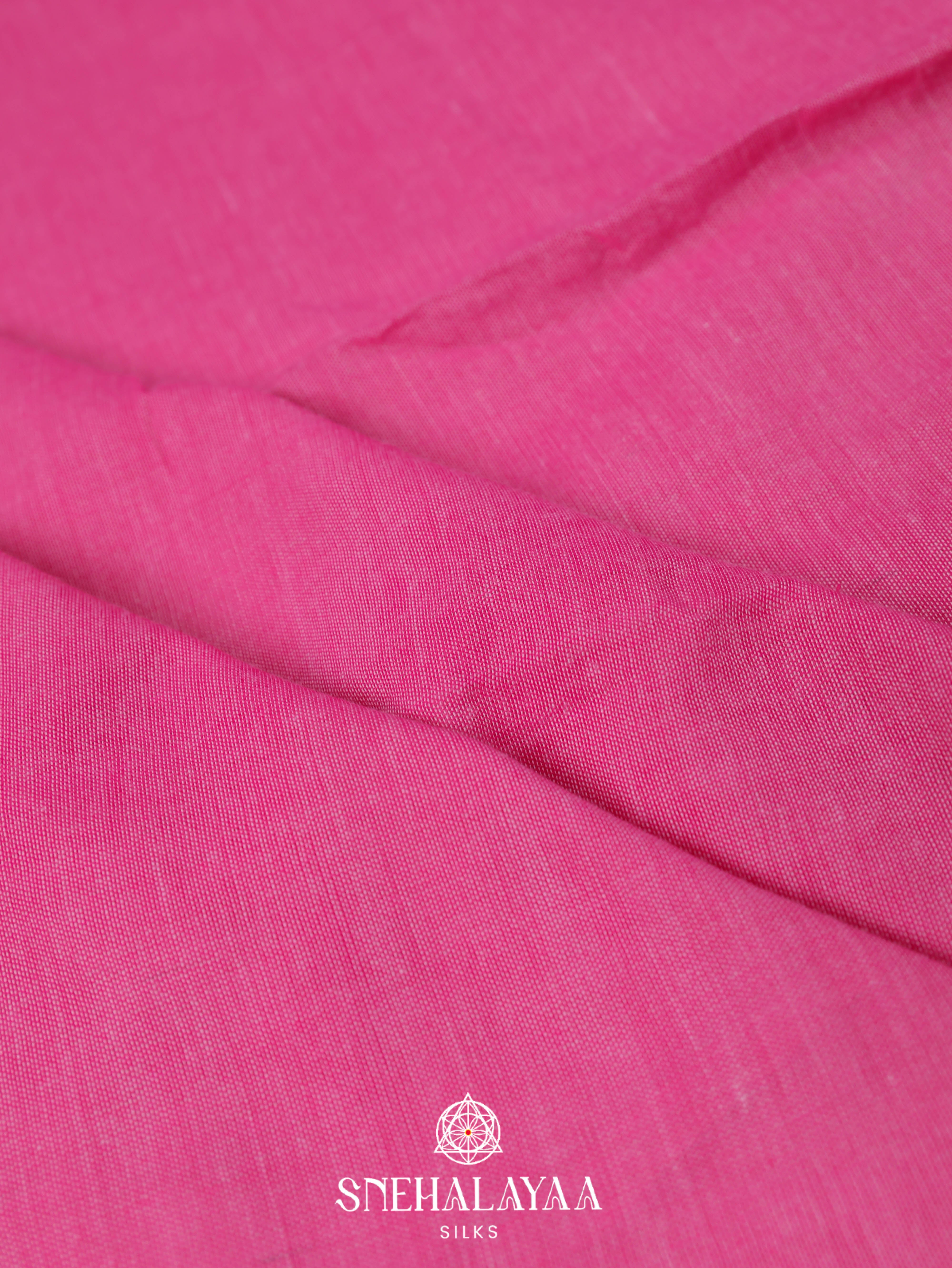 Pink Khadi Cotton Saree