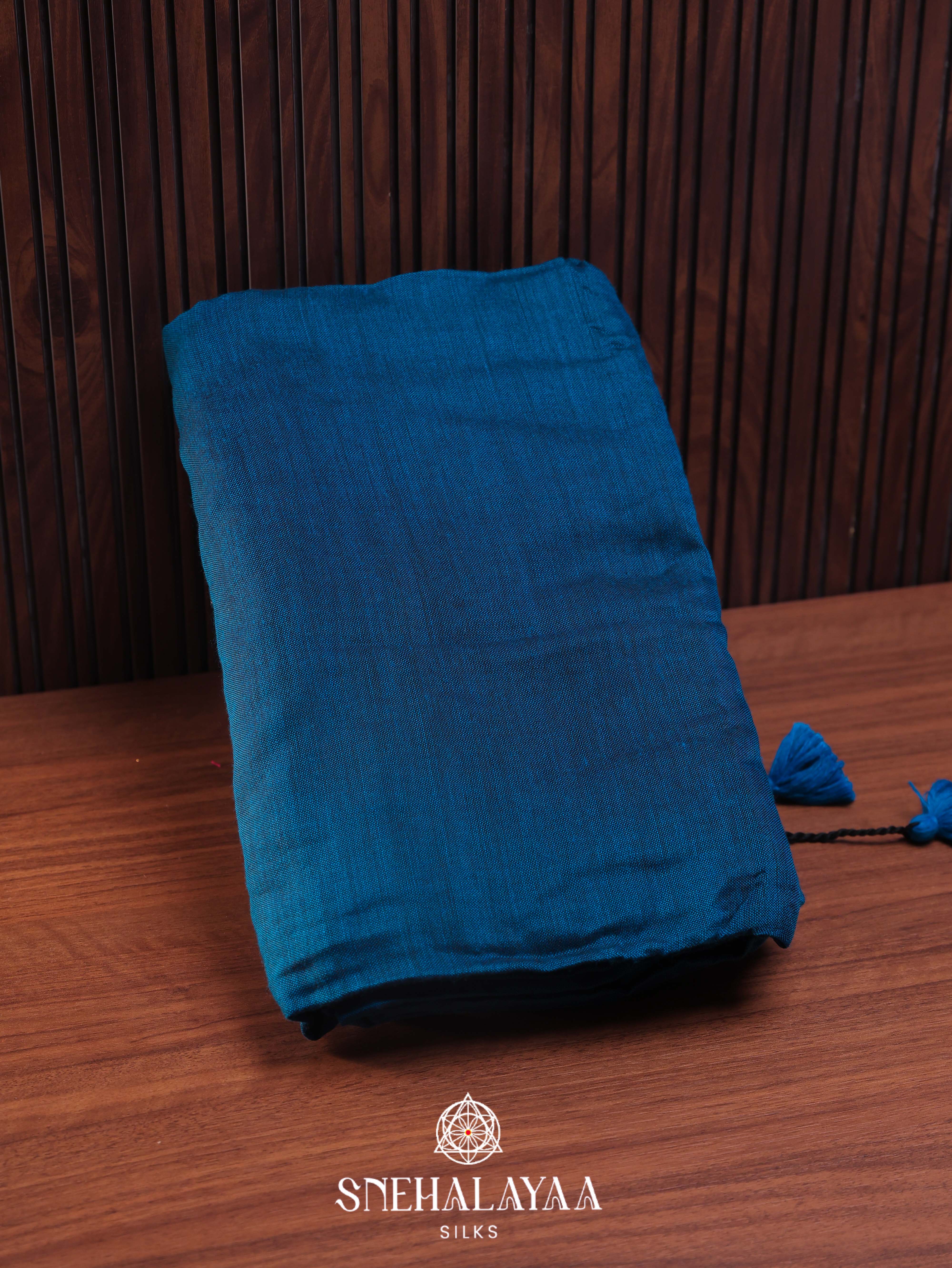 Blue Khadi Cotton Saree