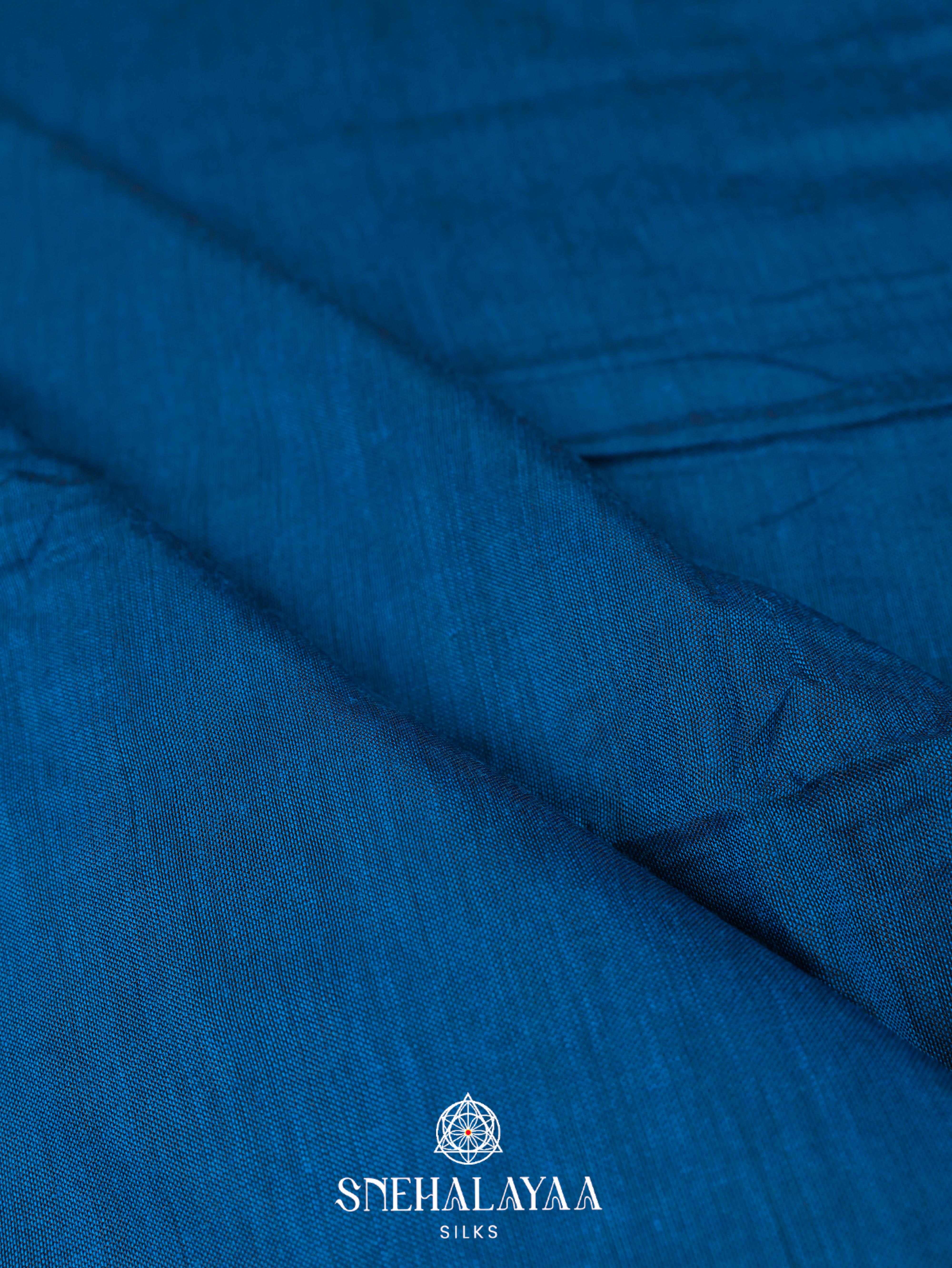 Blue Khadi Cotton Saree