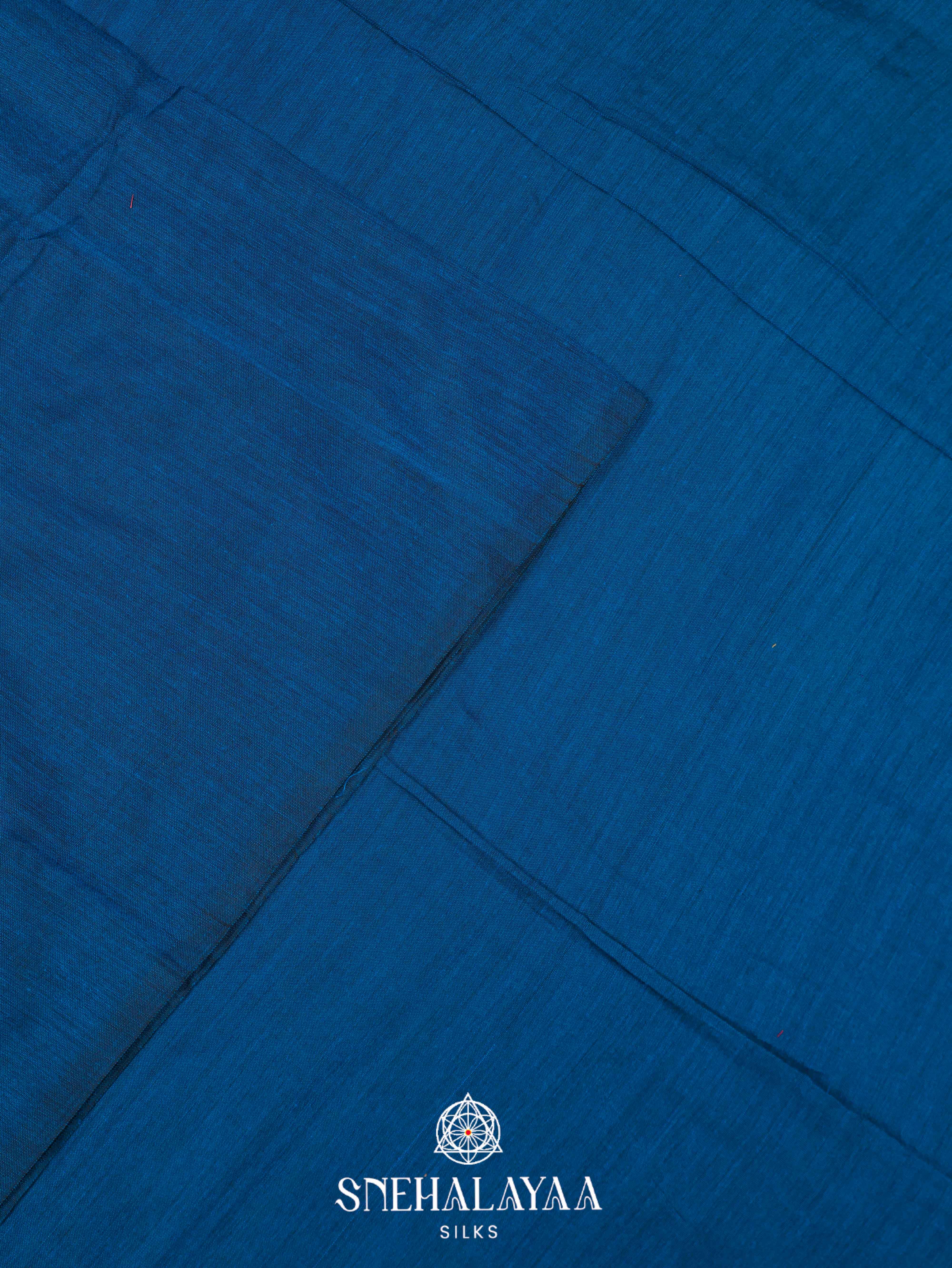 Blue Khadi Cotton Saree