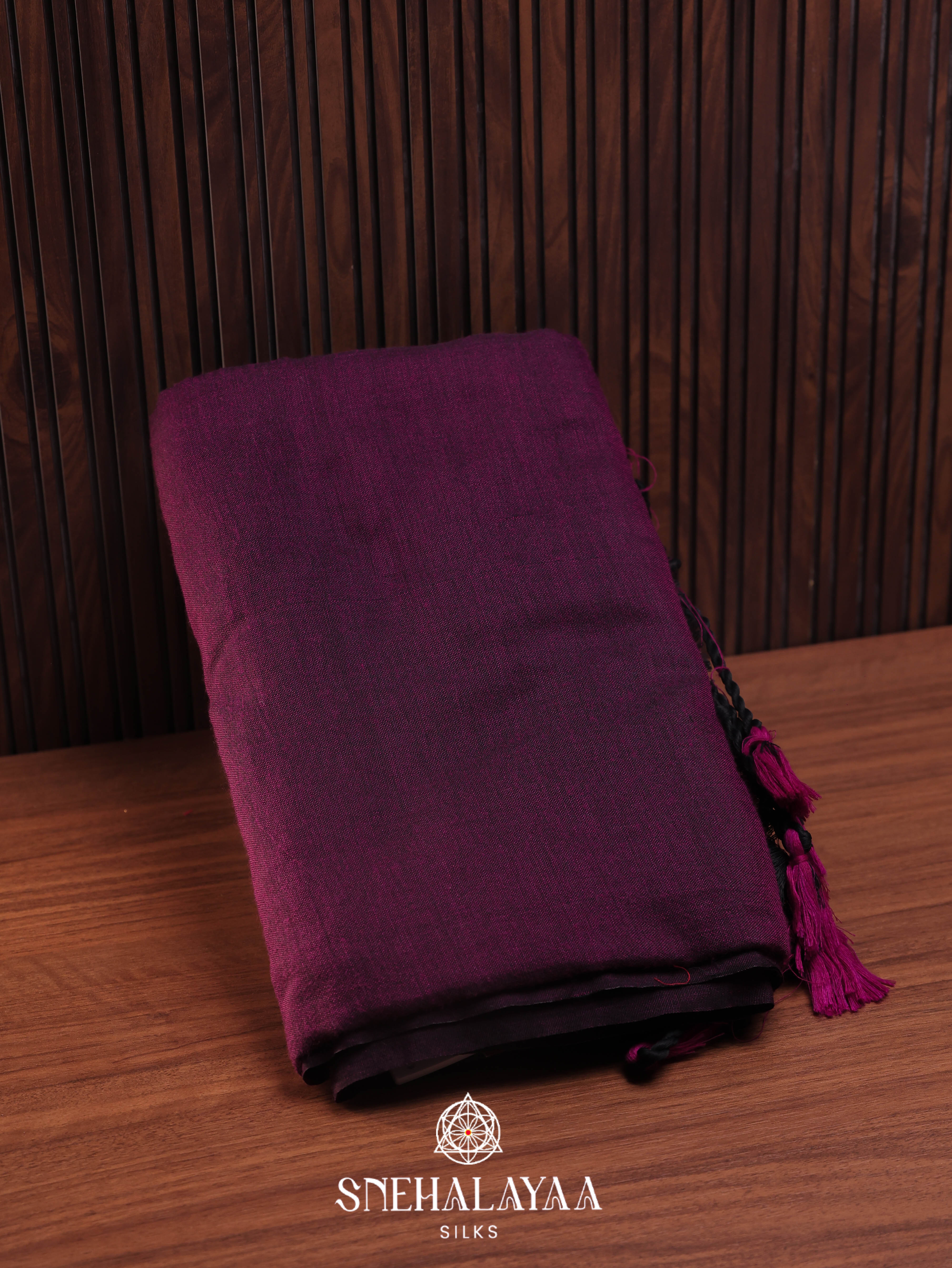 Purple Khadi Cotton Saree