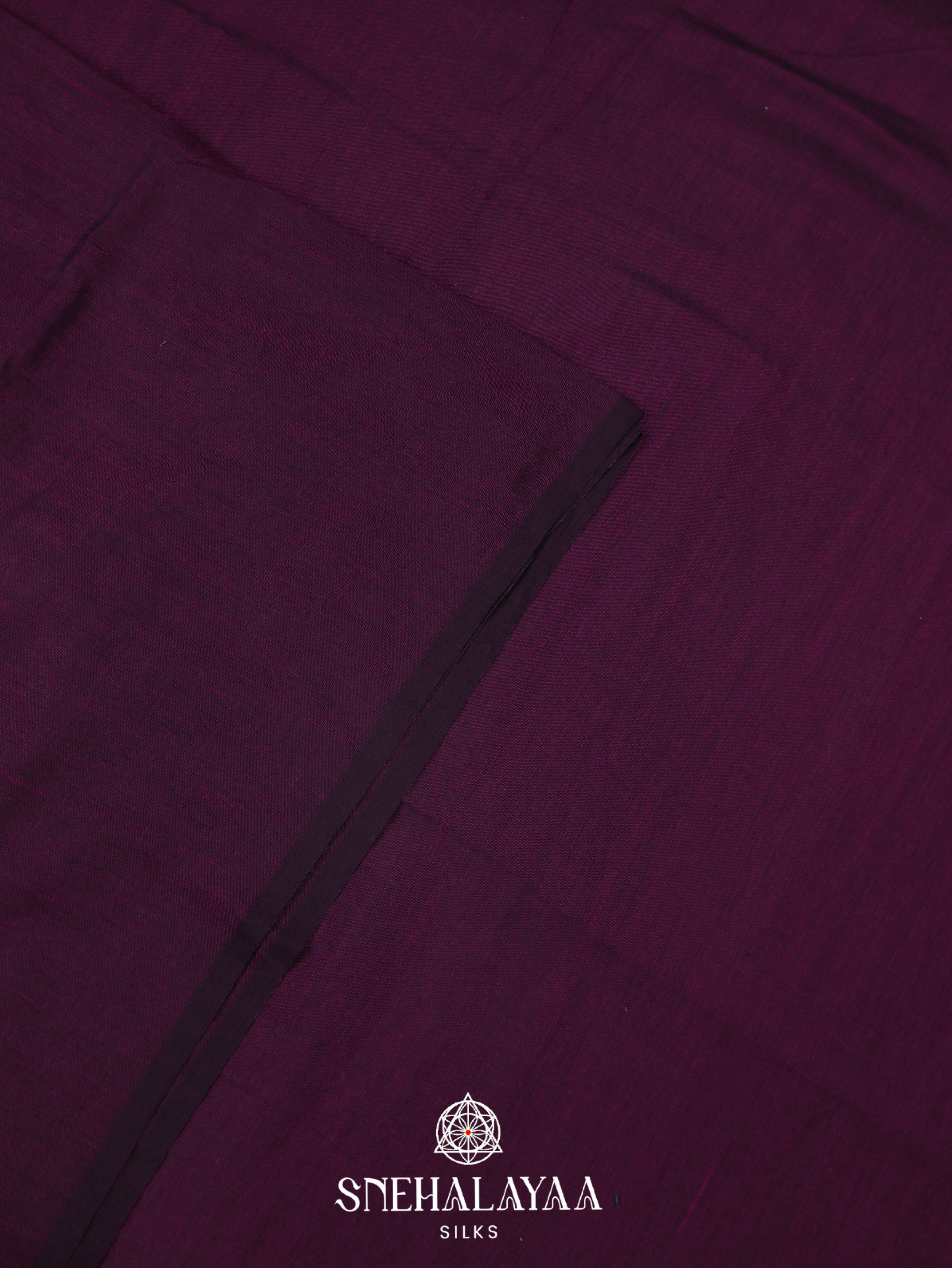 Purple Khadi Cotton Saree
