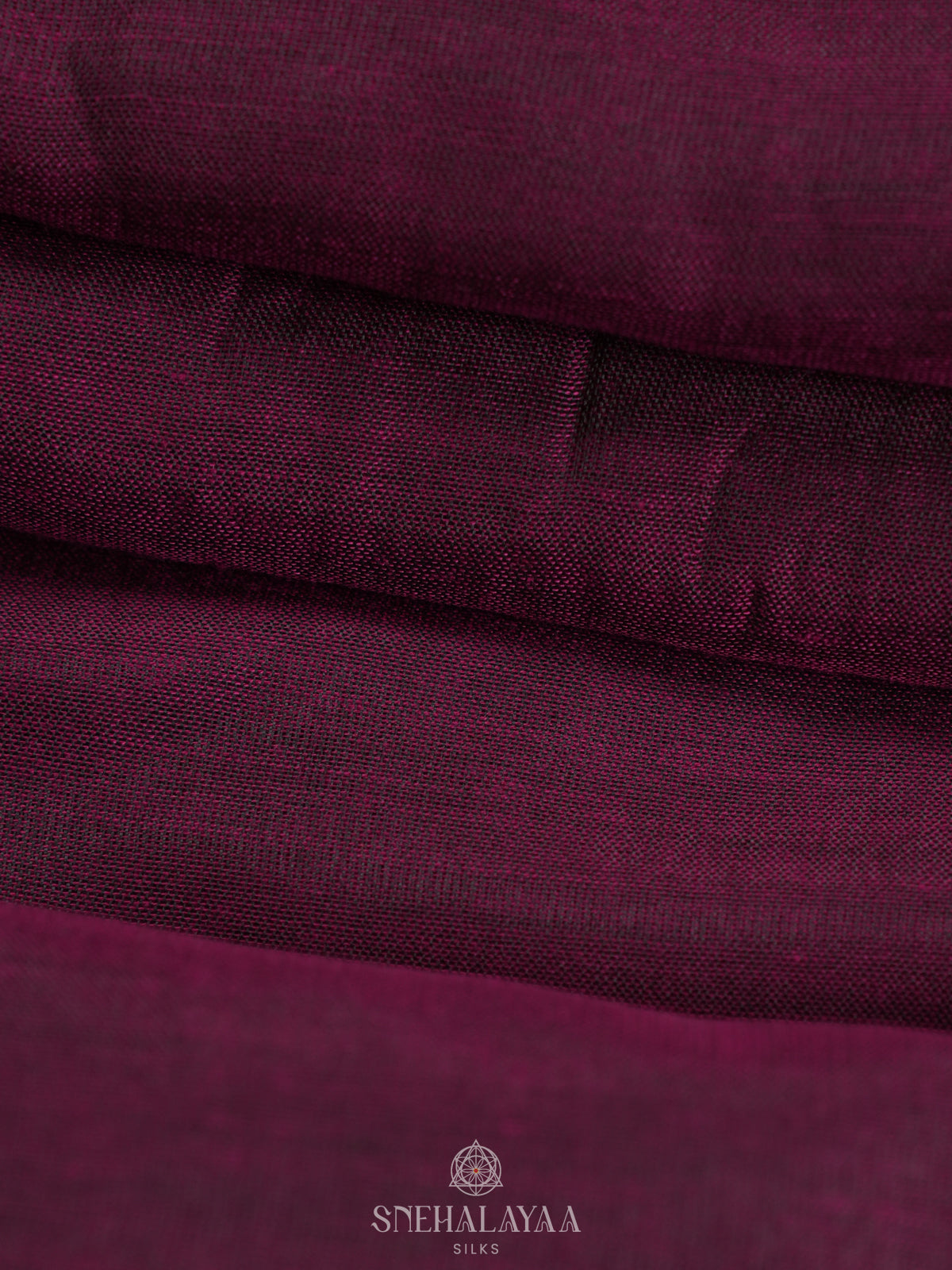 Wine Khadi Cotton Saree With Cotton Blouse