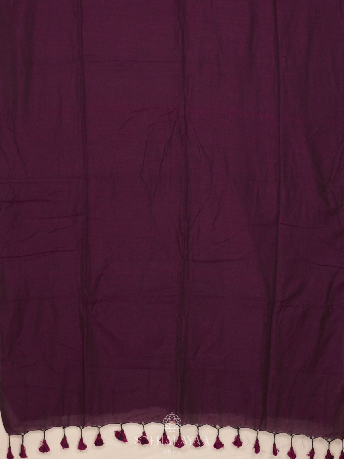 Wine Khadi Cotton Saree With Cotton Blouse