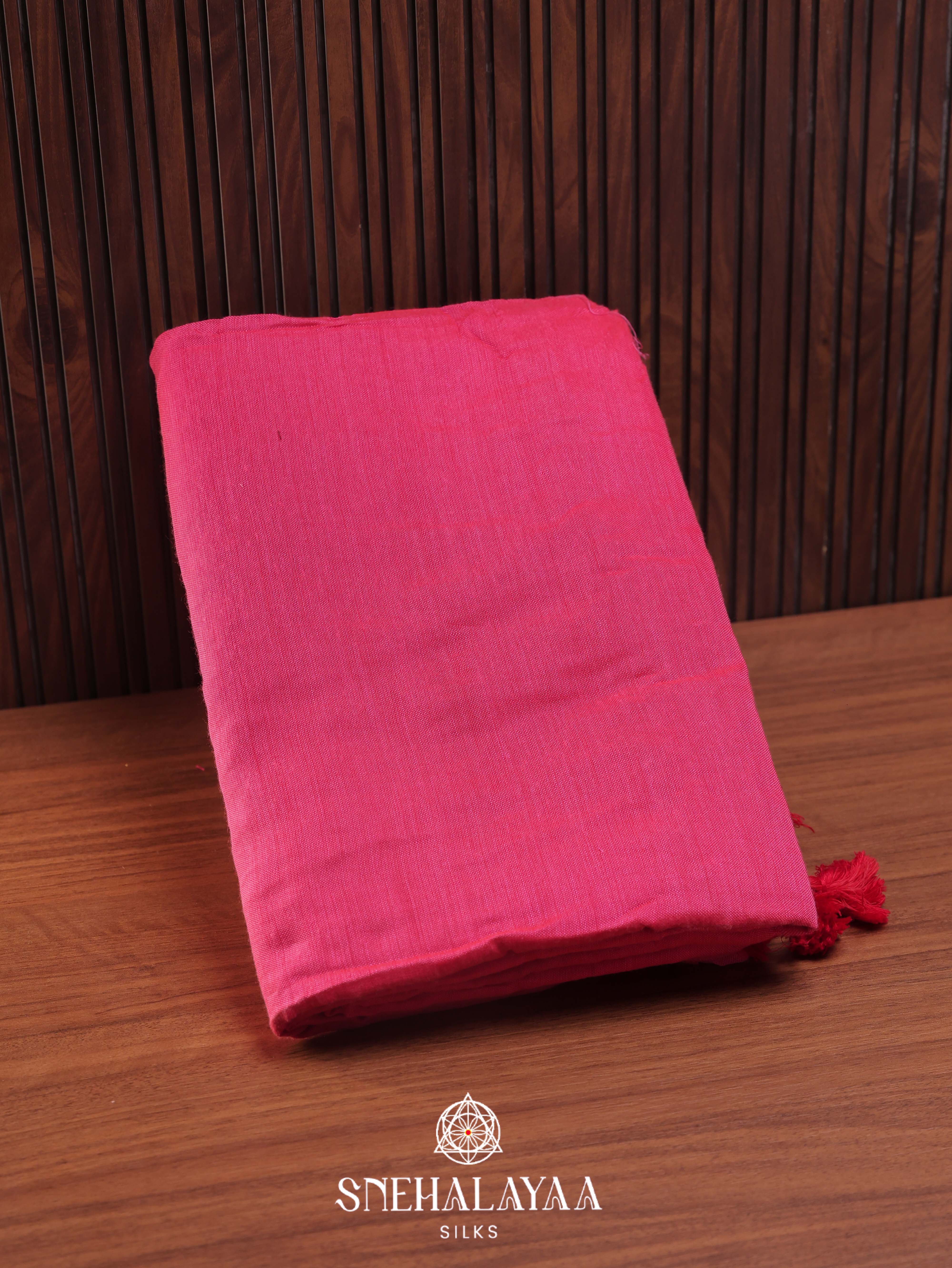 Pink Khadi Cotton Saree