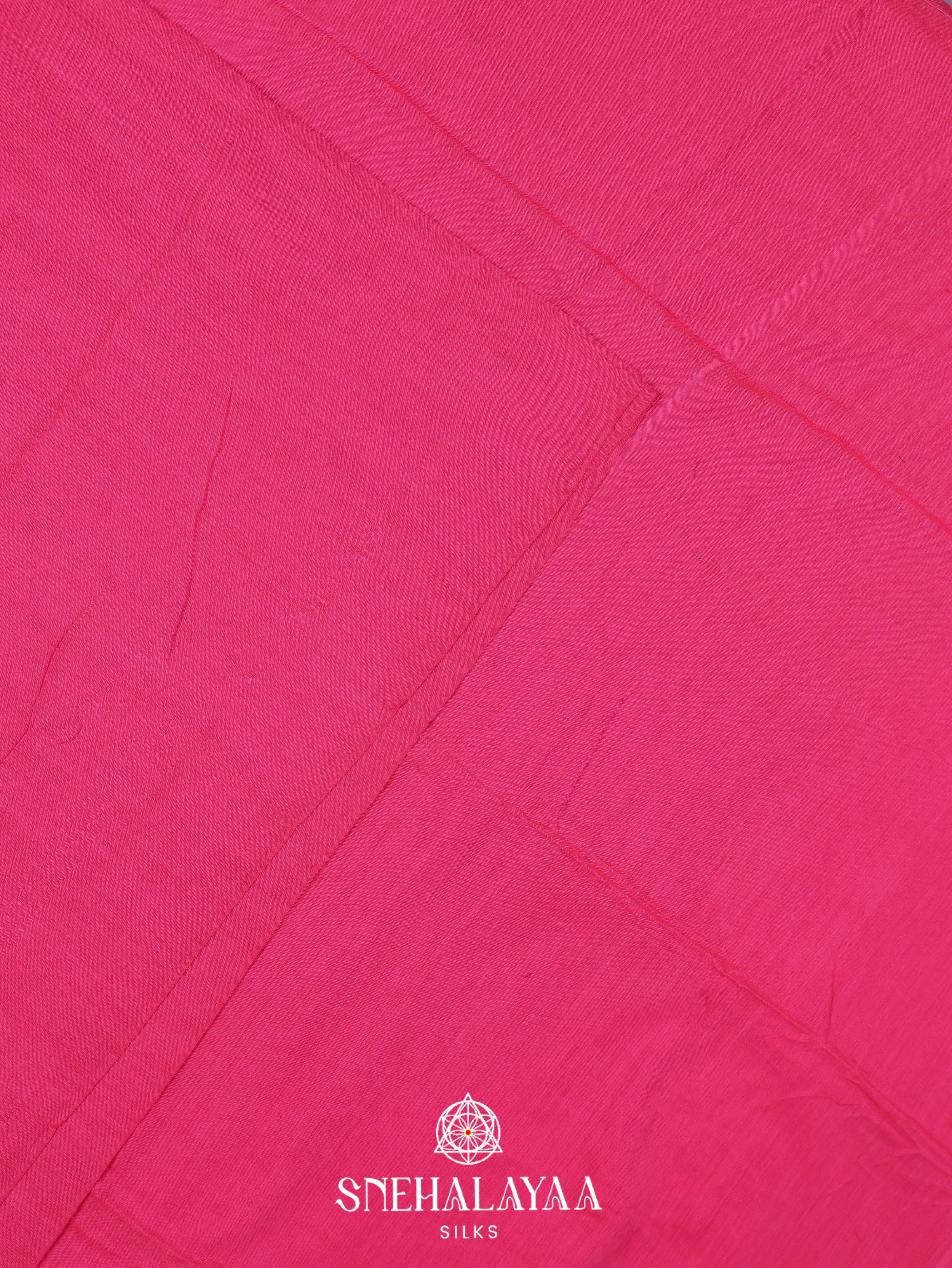 Pink Khadi Cotton Saree
