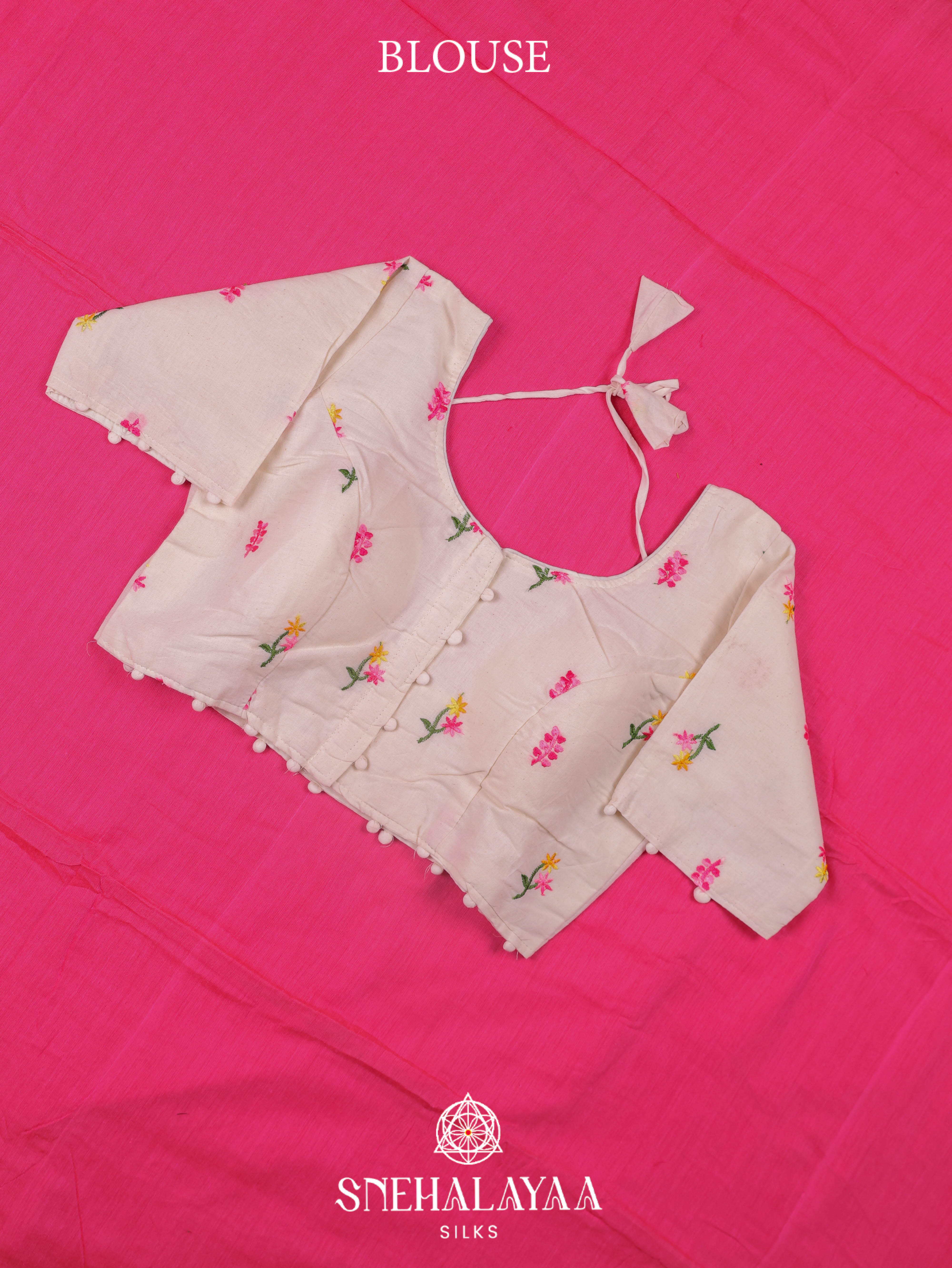 Pink Khadi Cotton Saree