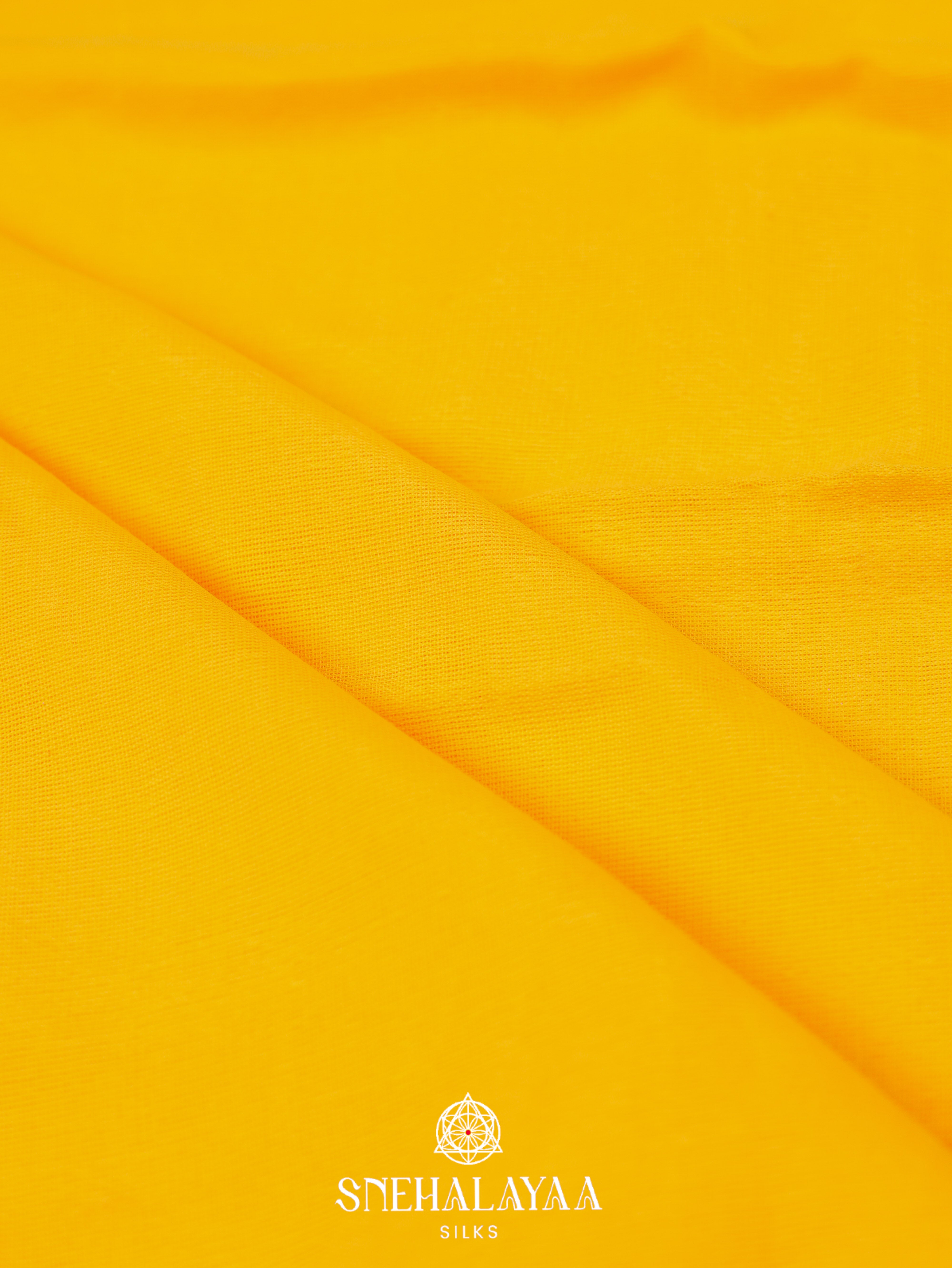 Yellow  Khadi Cotton Saree