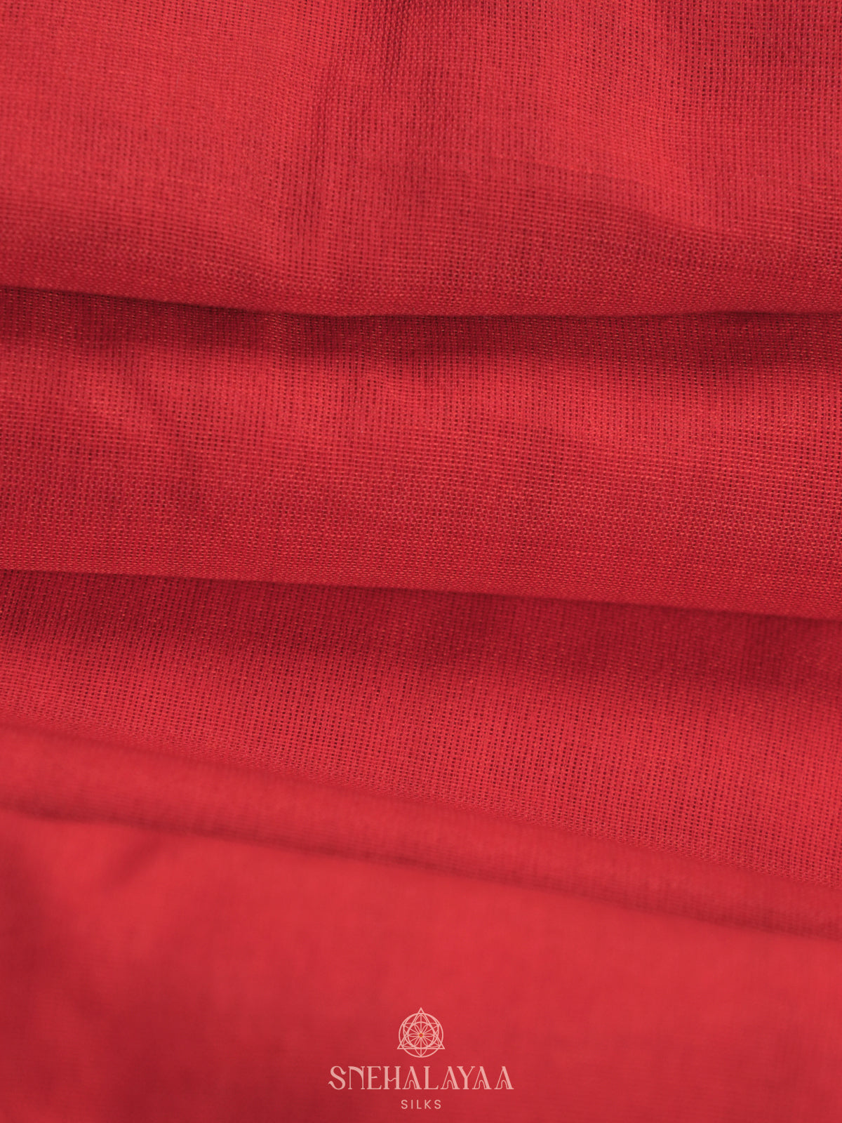Ruby Red  Khadi Cotton Saree With Cotton Blouse